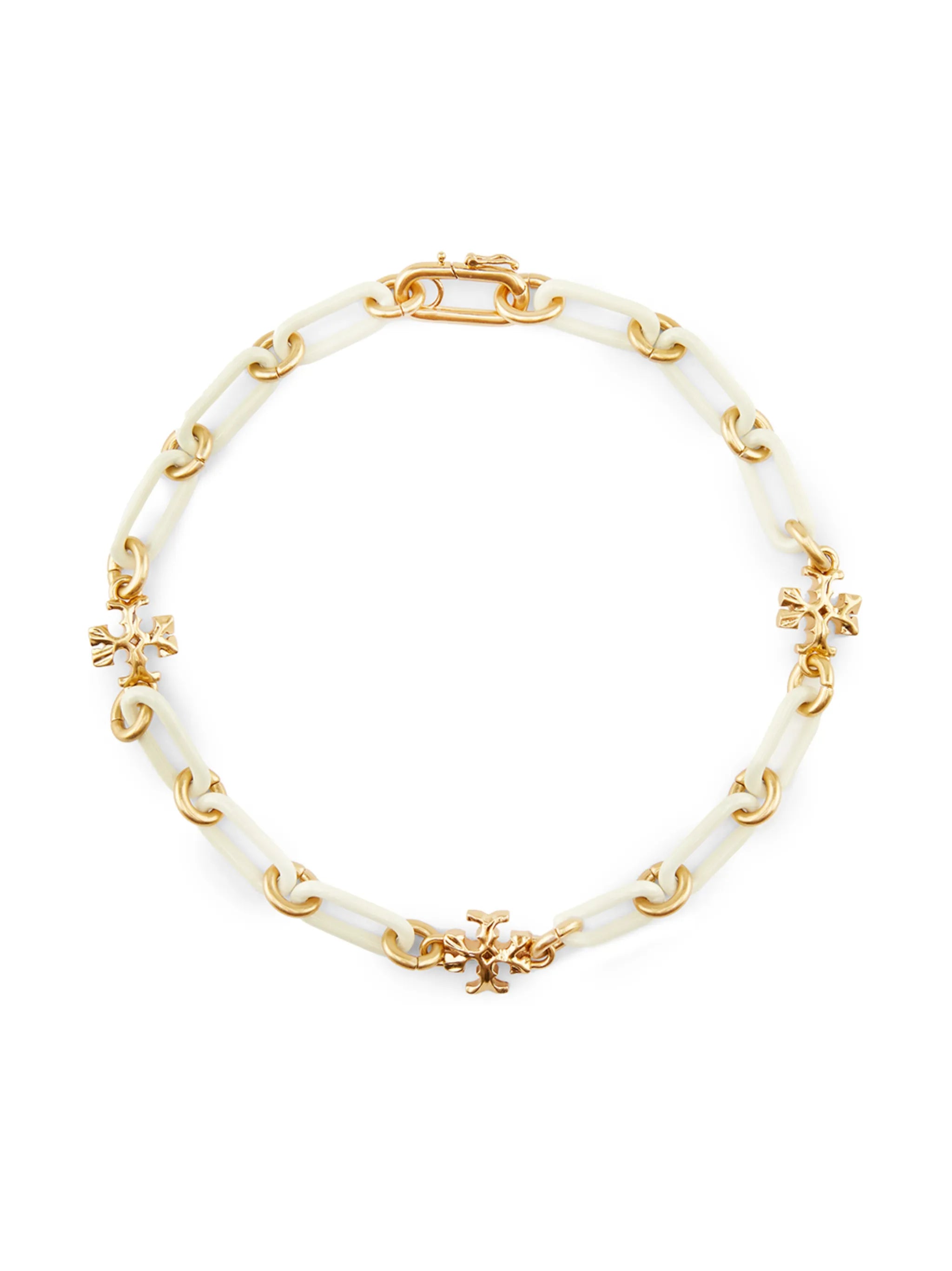 logo-plaque chain-link necklace