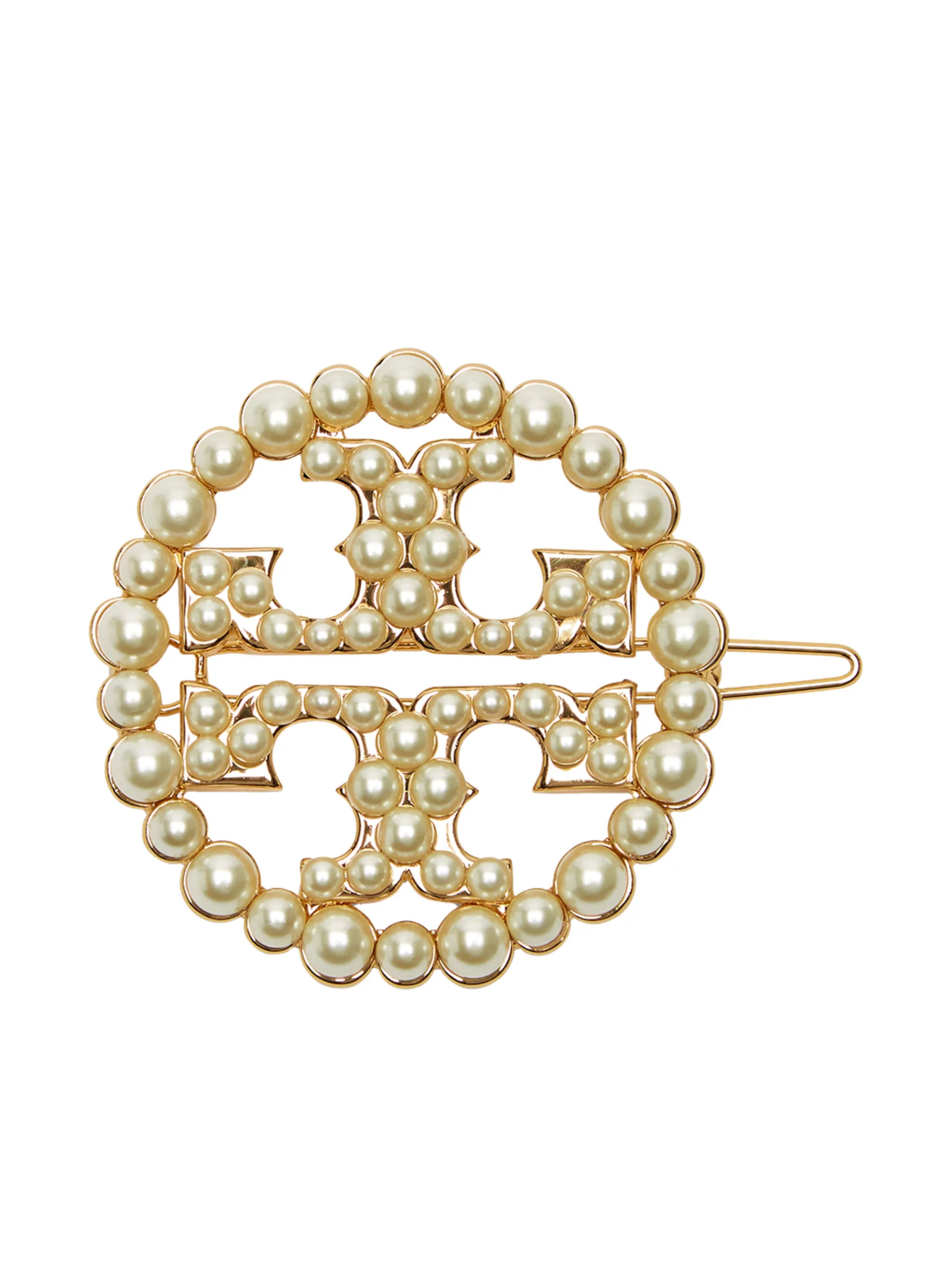 Double T pearl-embellished hairpin