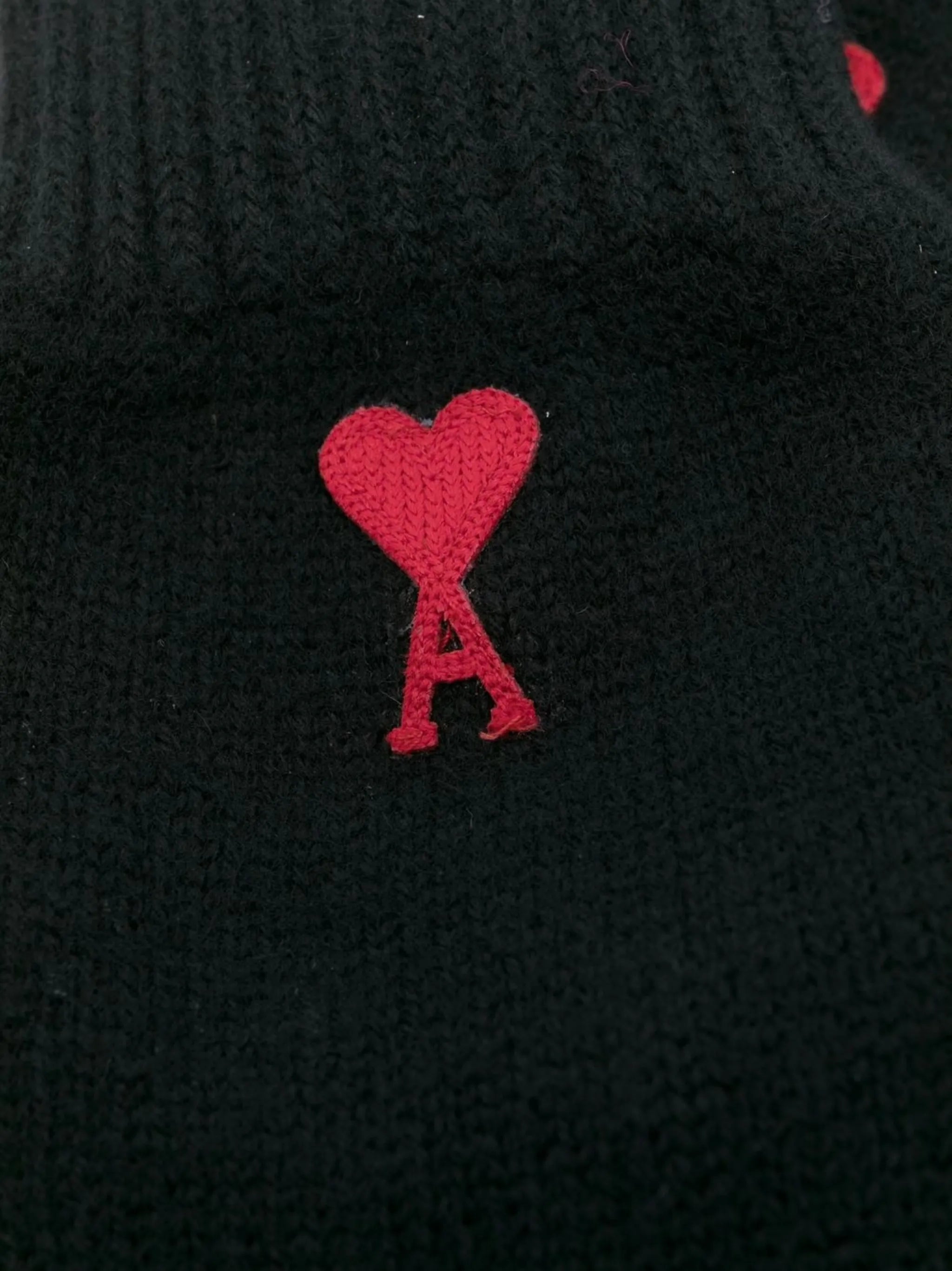 logo-embroidered merino gloves