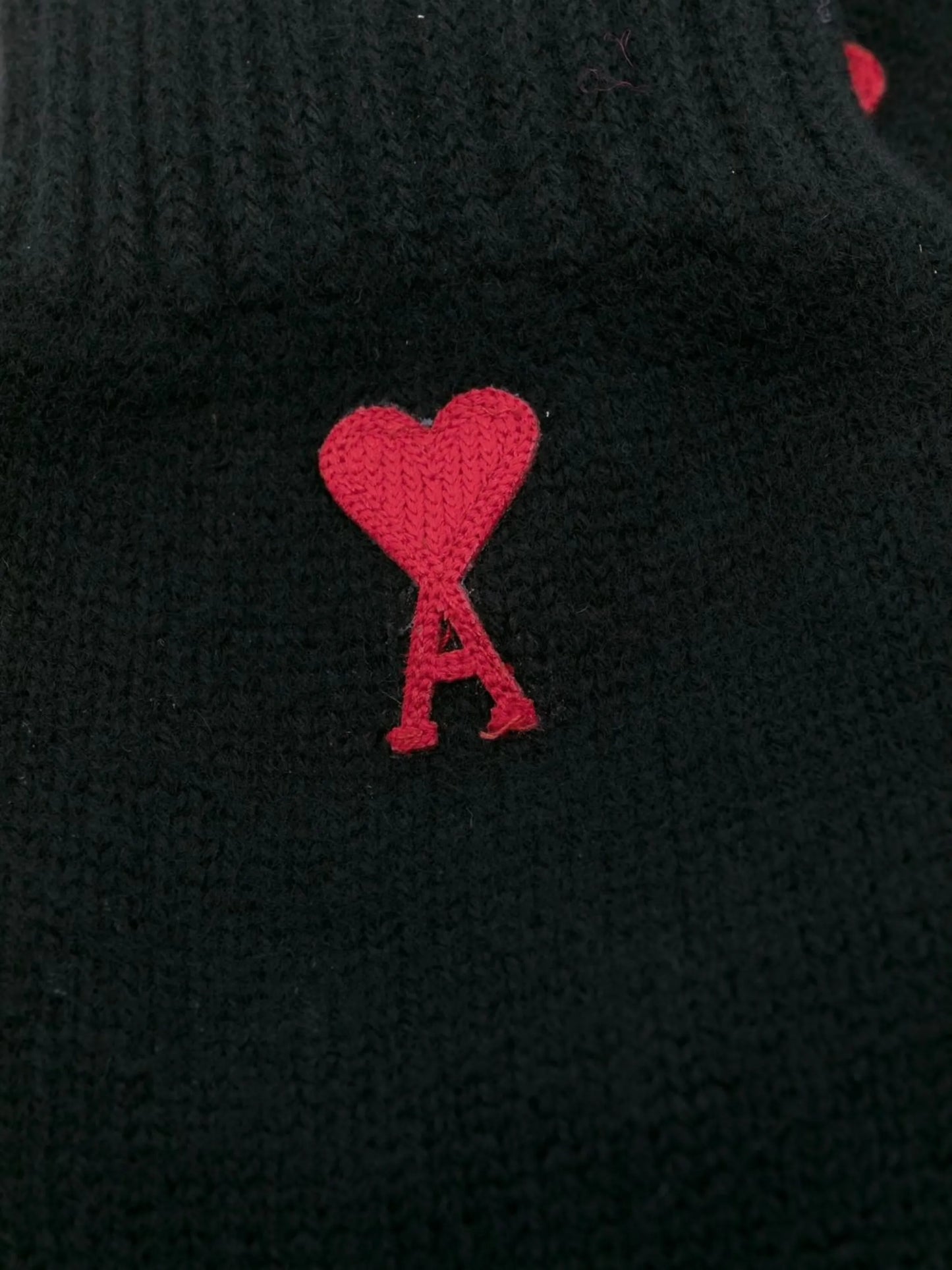 logo-embroidered merino gloves