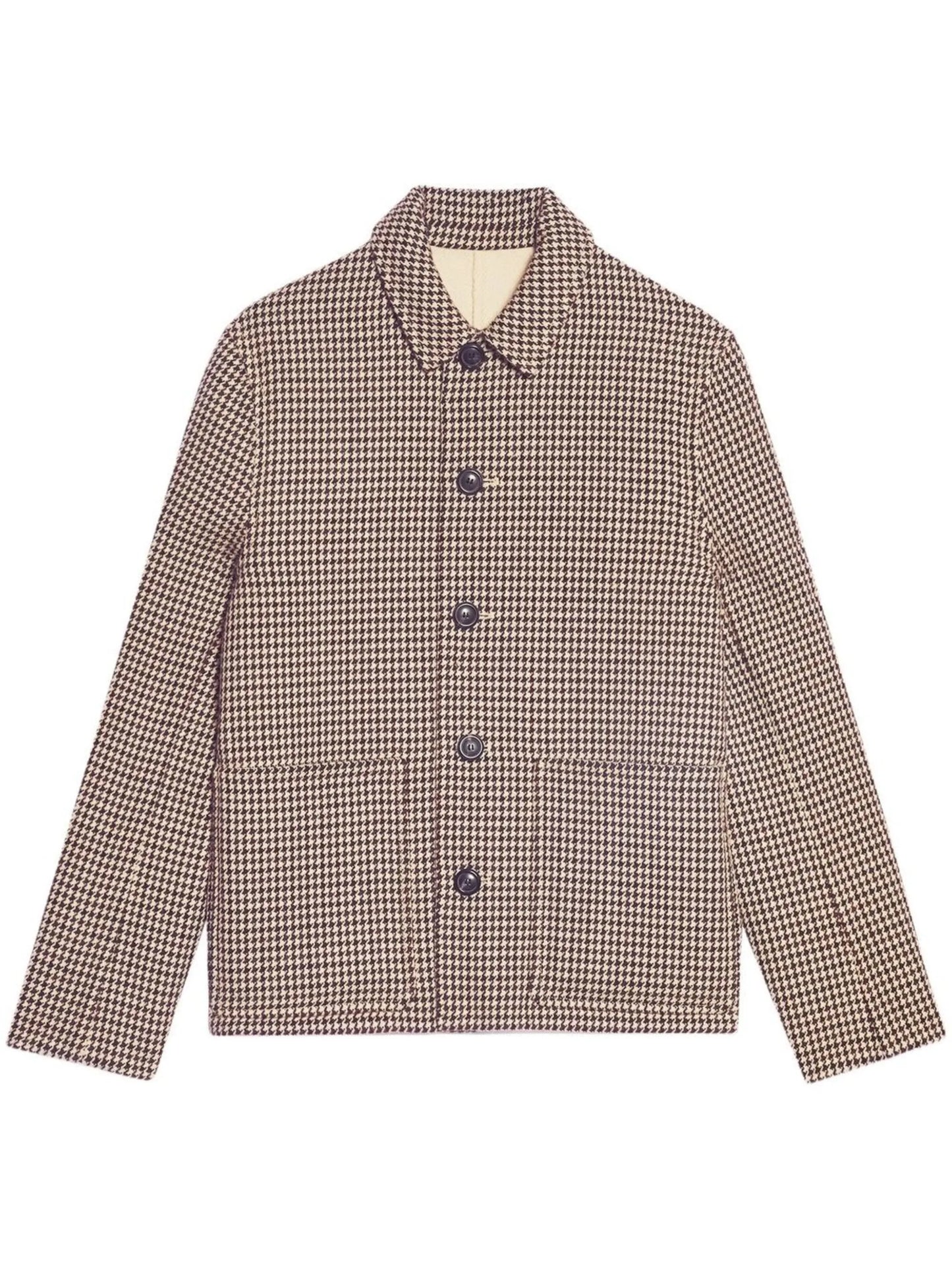 houndstooth pattern single-breasted jacket