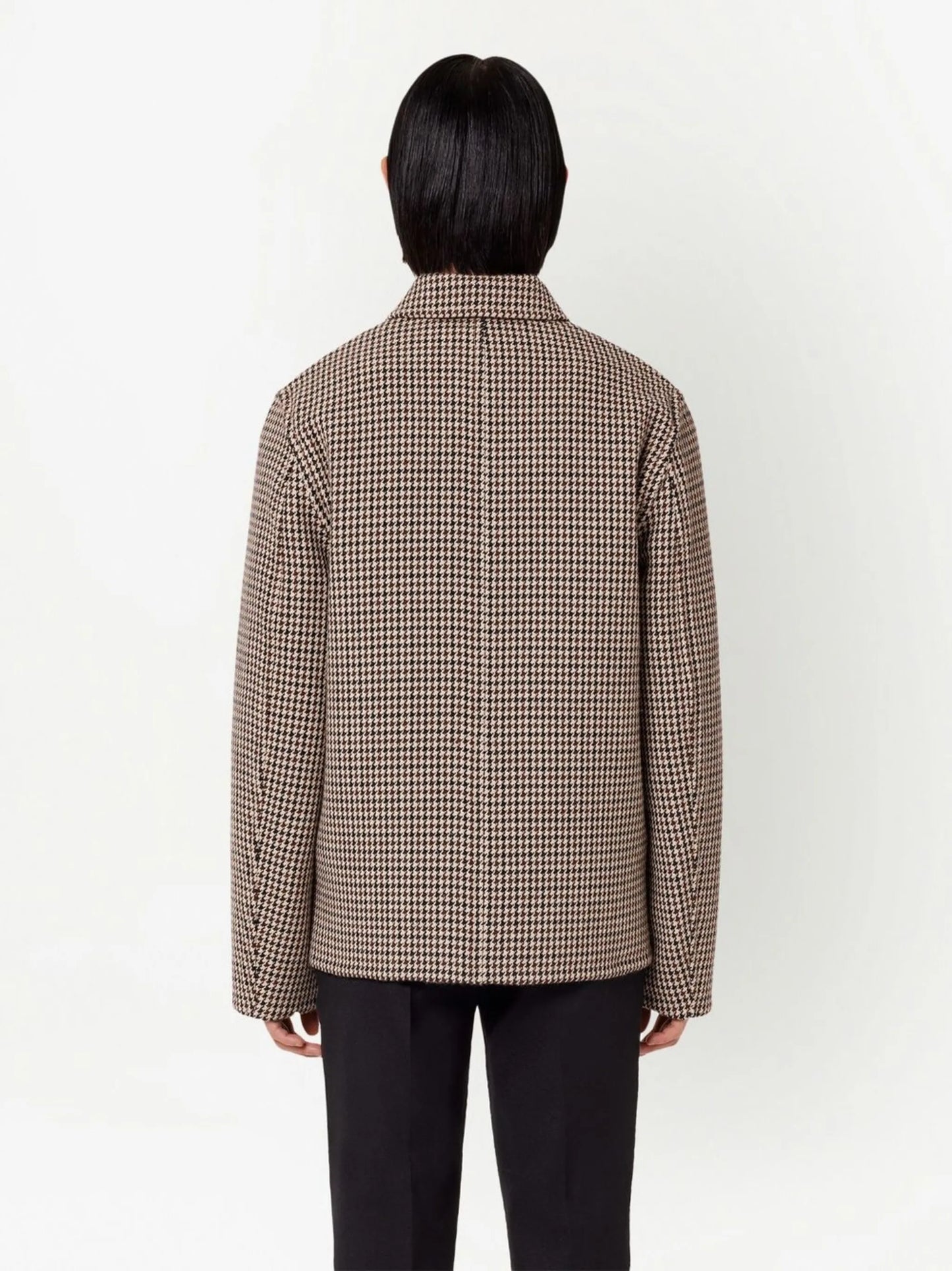 houndstooth pattern single-breasted jacket