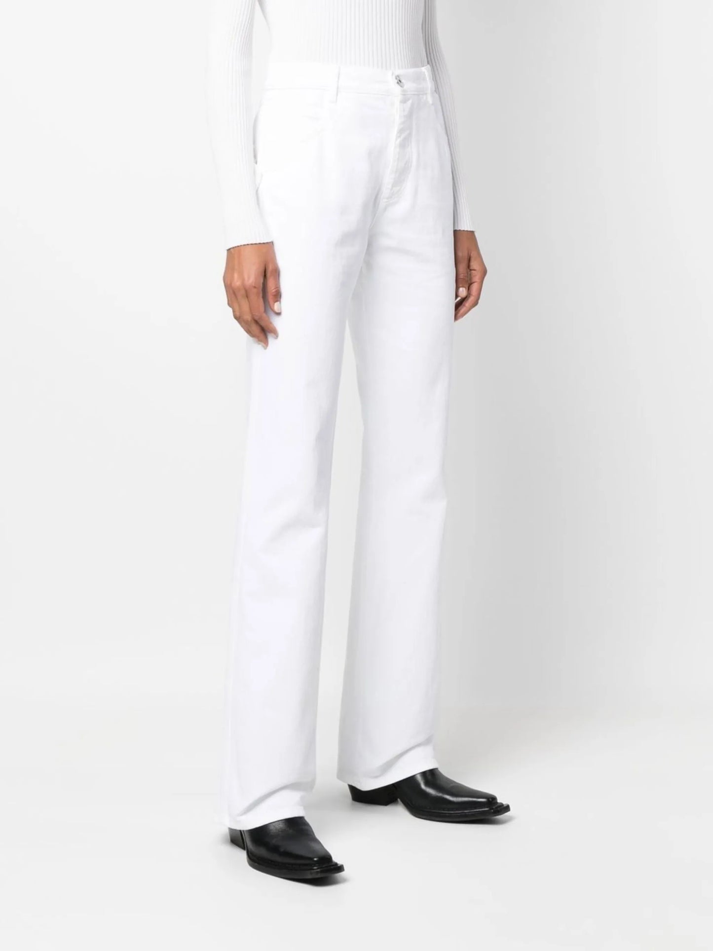 high-rise straight-leg jeans
