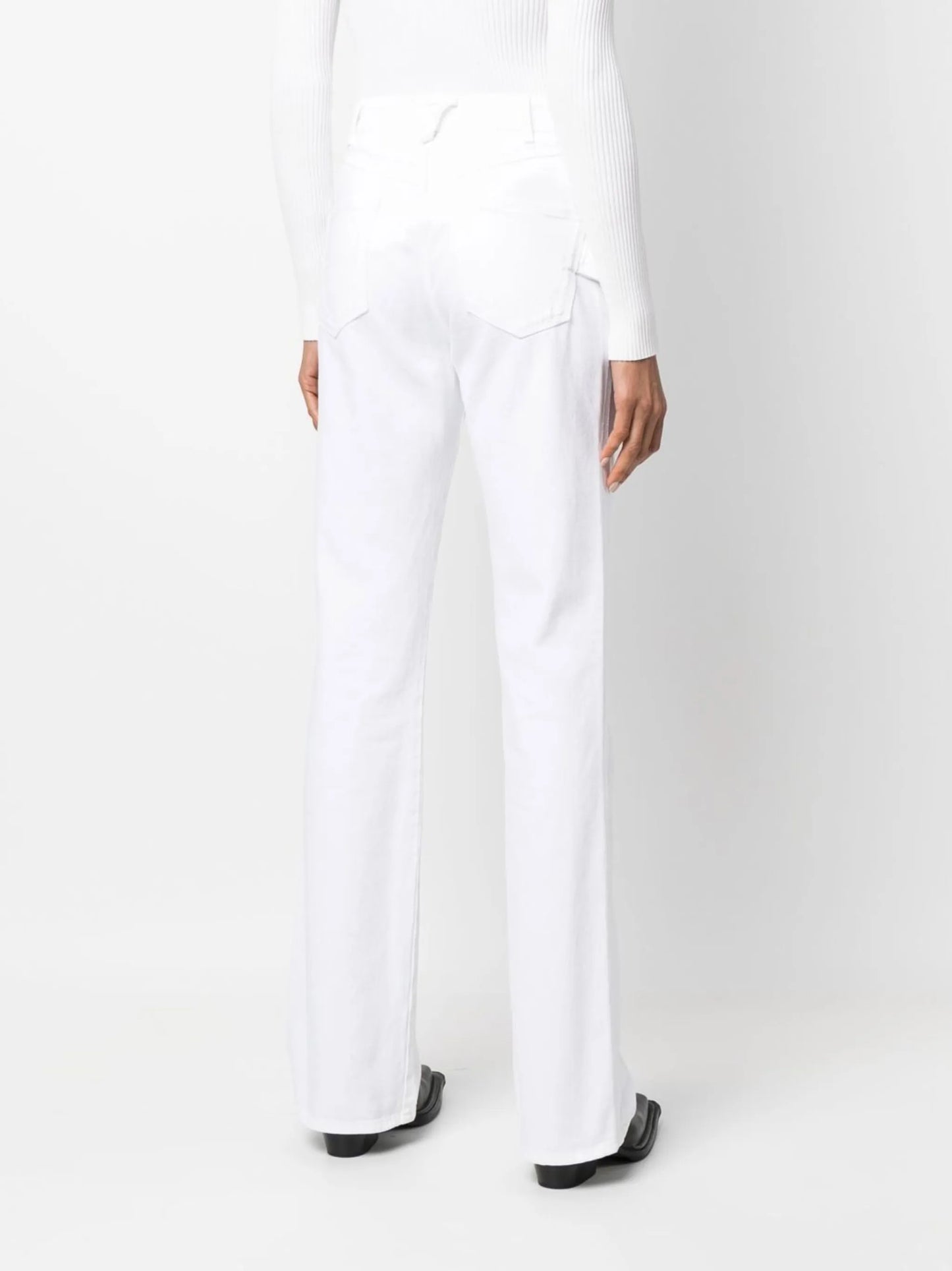 high-rise straight-leg jeans