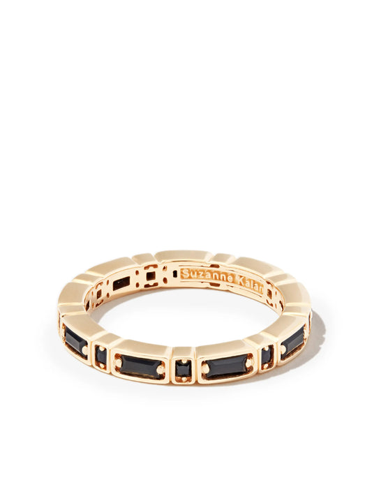 18kt yellow gold Inlay Sideways sapphire eternity band ring