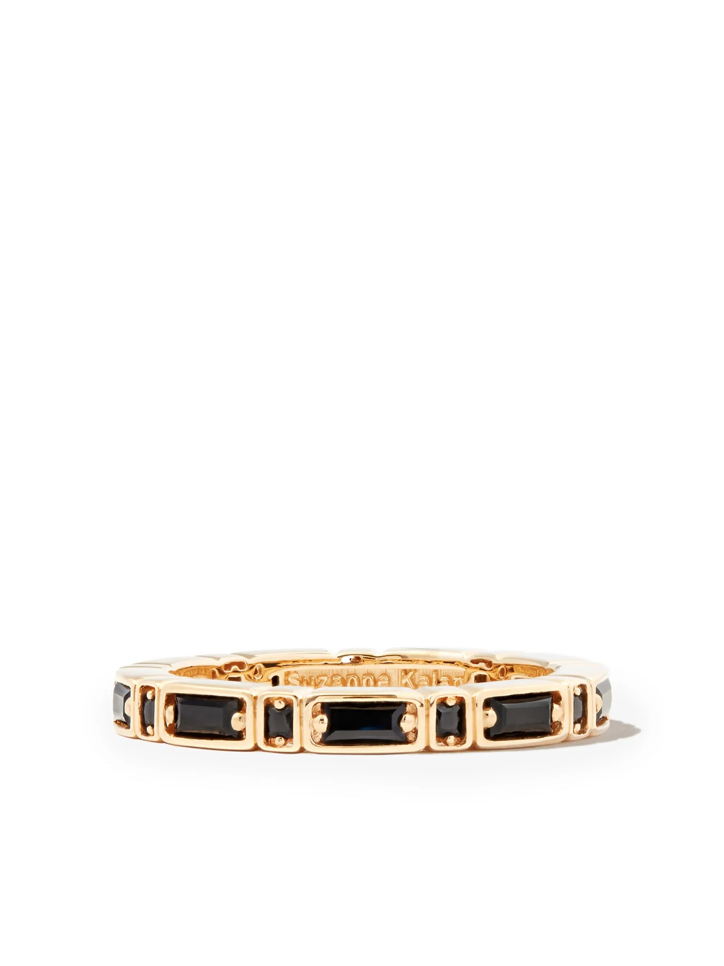 18kt yellow gold Inlay Sideways sapphire eternity band ring