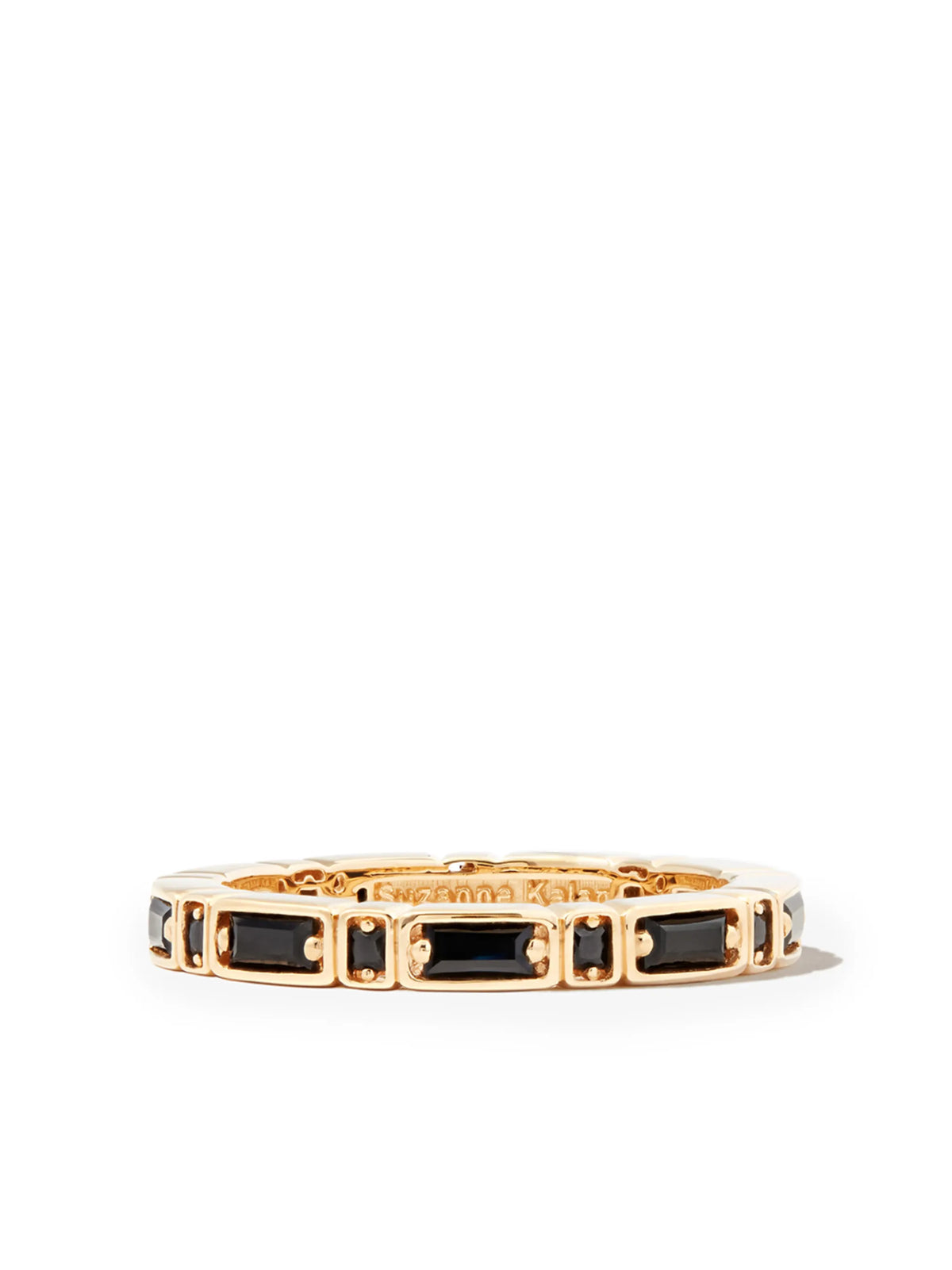 18kt yellow gold Inlay Sideways sapphire eternity band ring