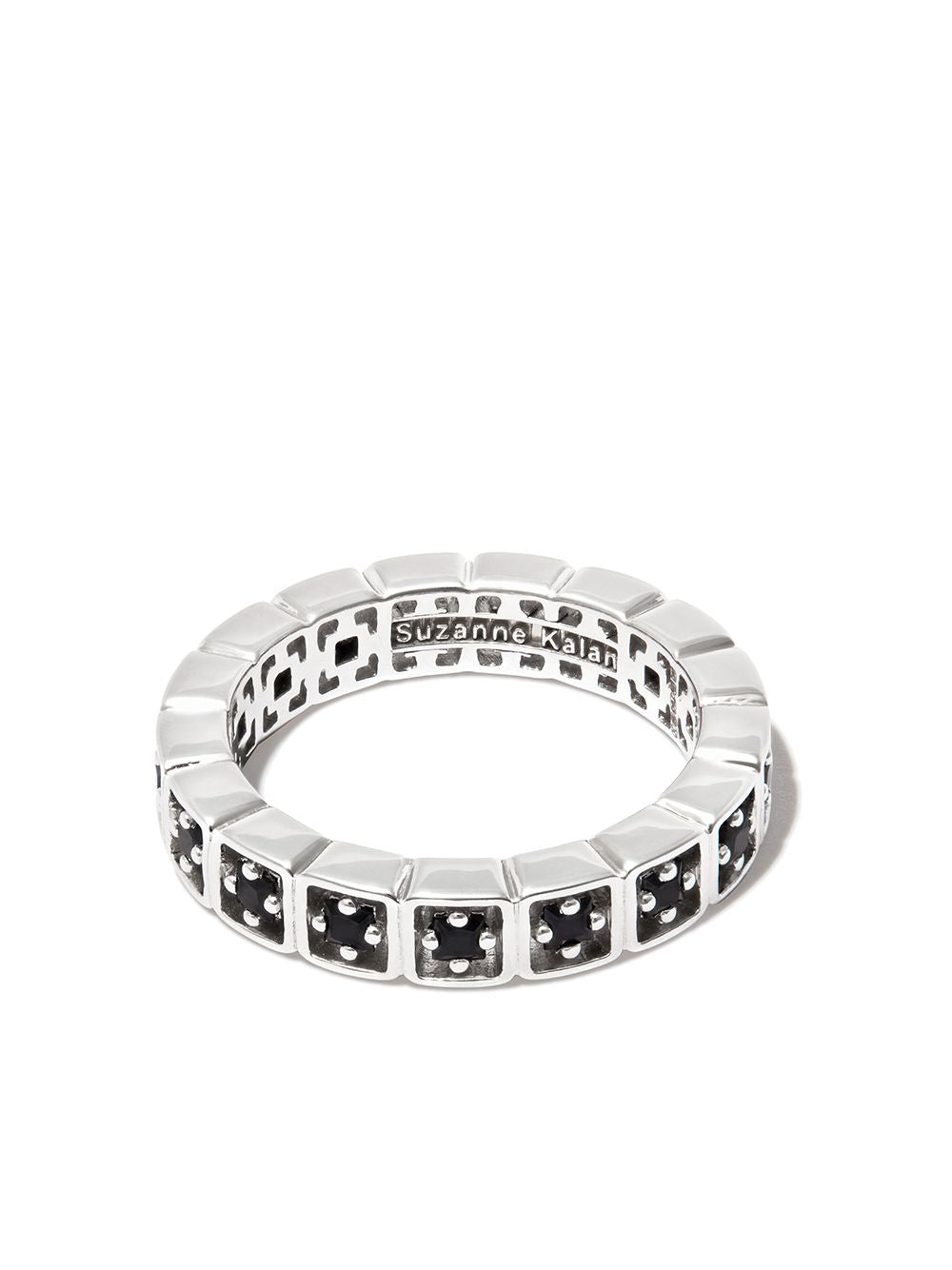 18kt white gold Inlay mini sapphire ring