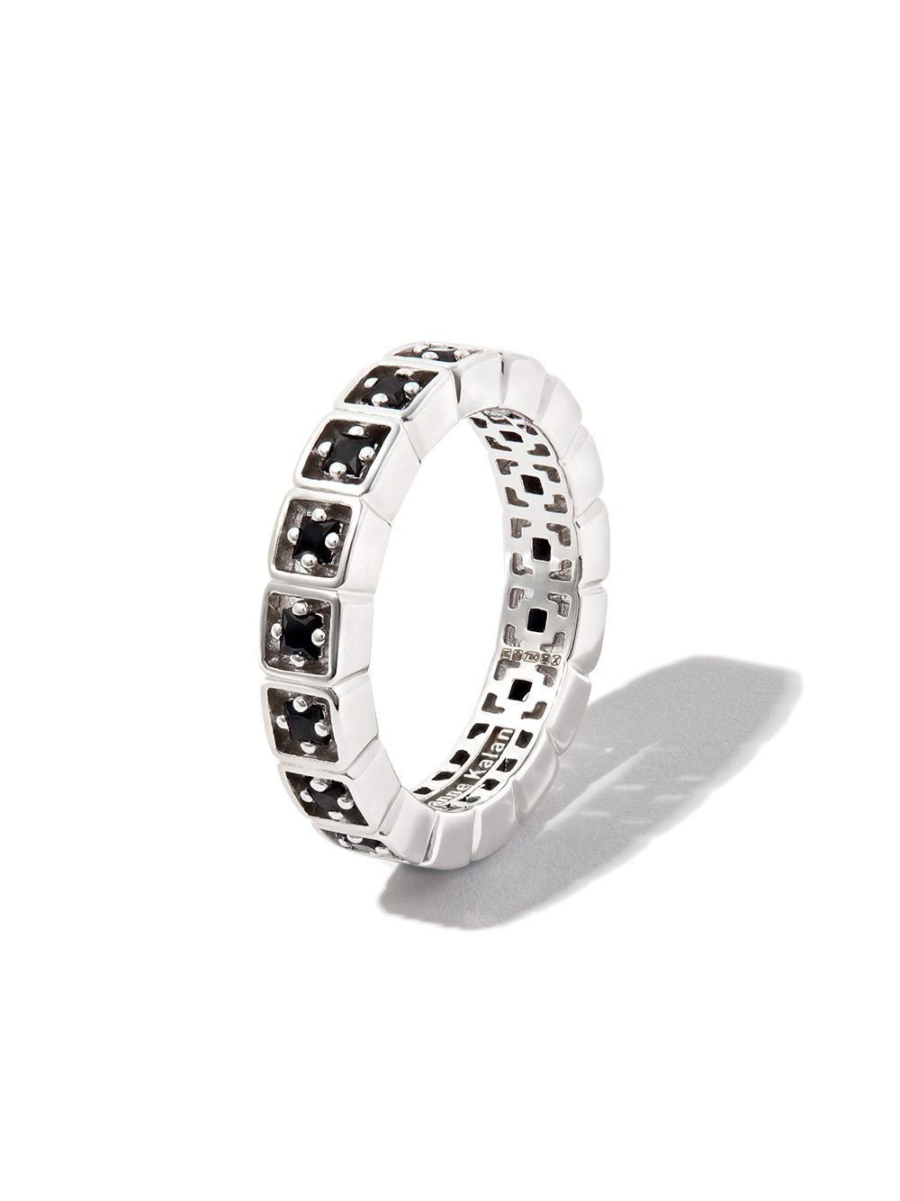 18kt white gold Inlay mini sapphire ring