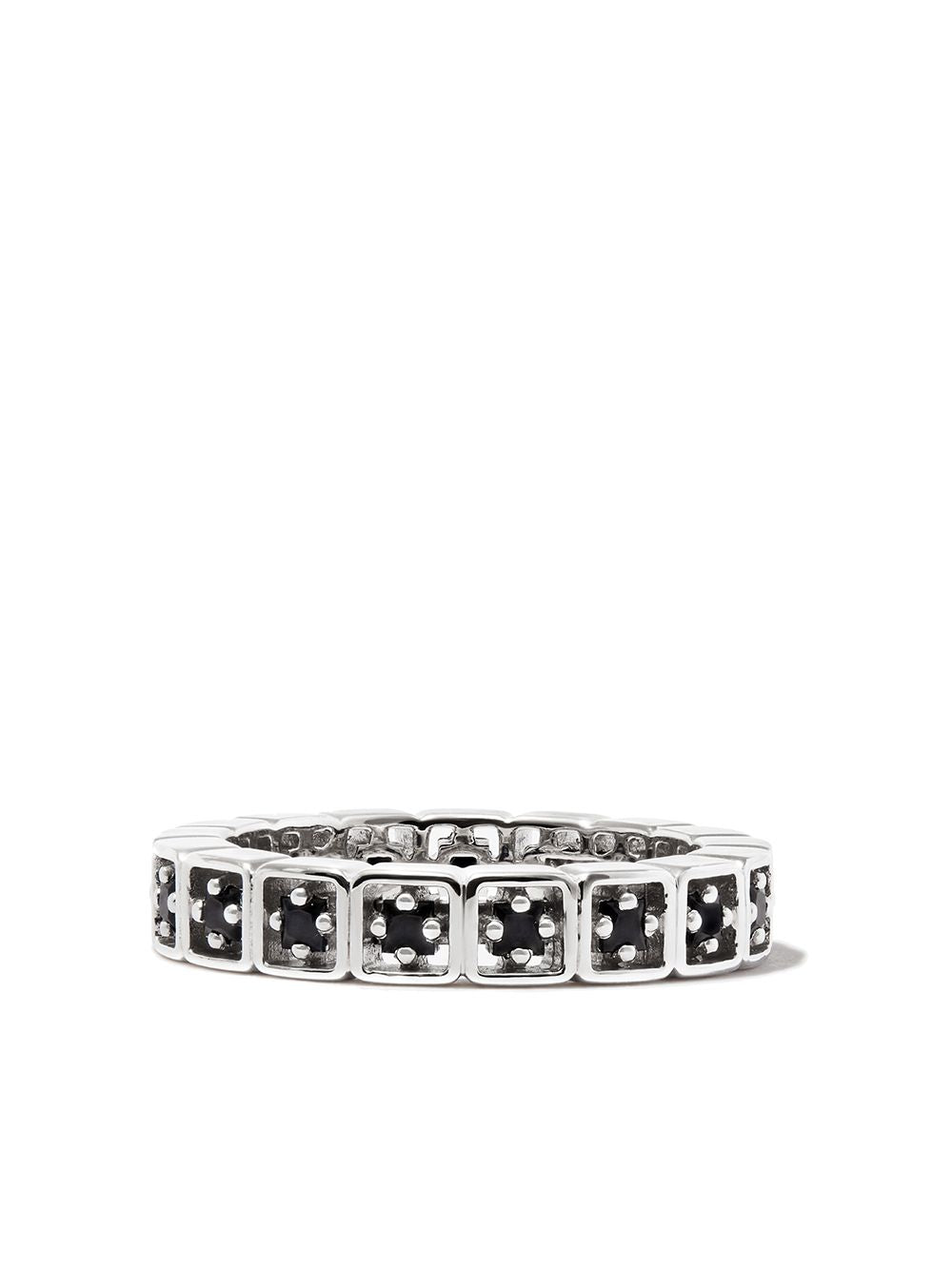 18kt white gold Inlay mini sapphire ring