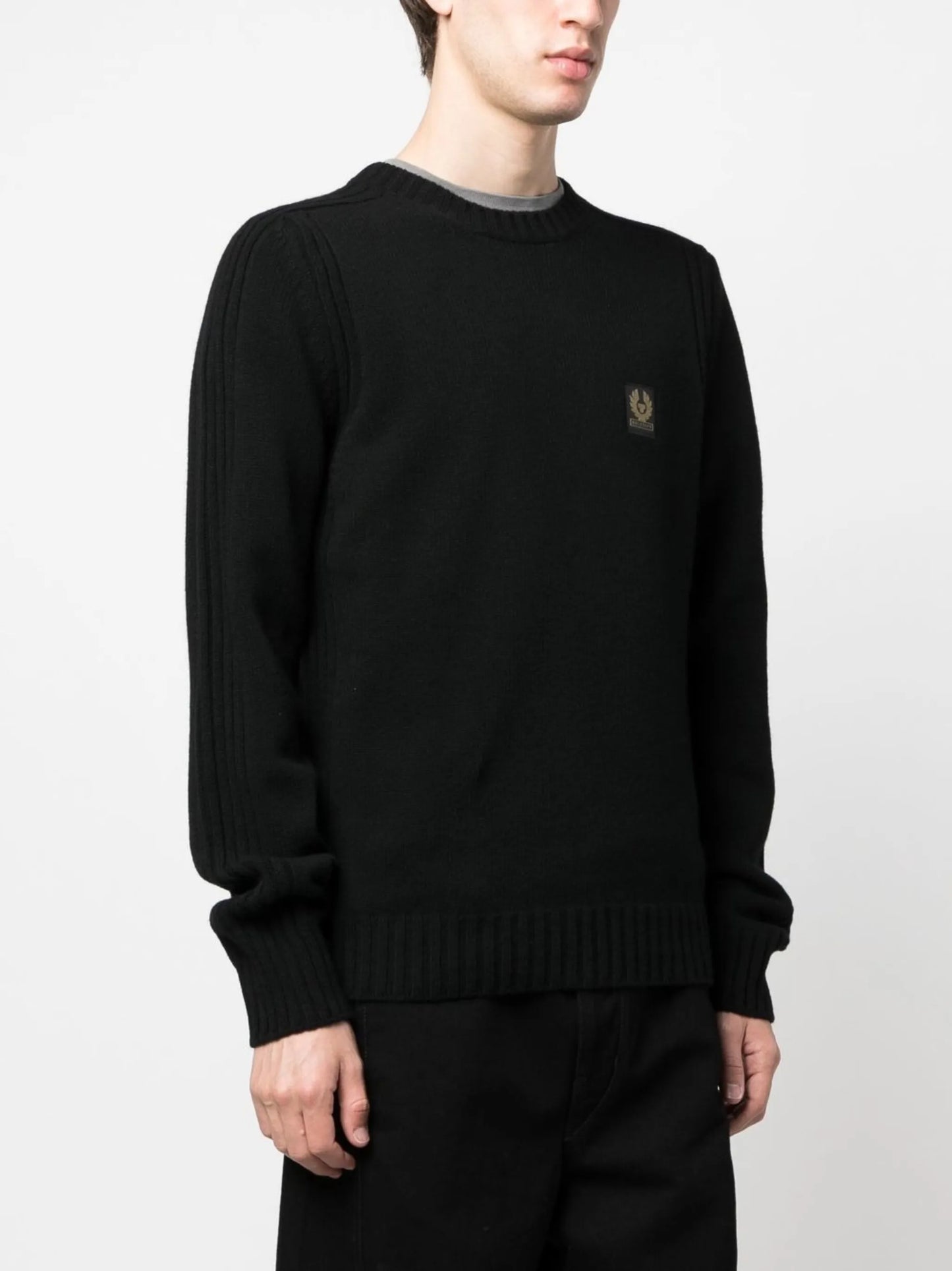 logo-patch wool sweatshirt