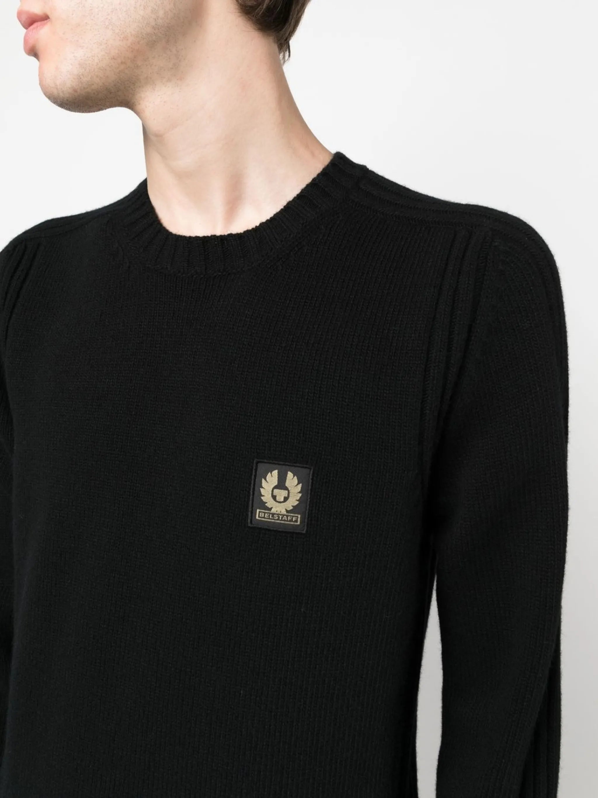 logo-patch wool sweatshirt
