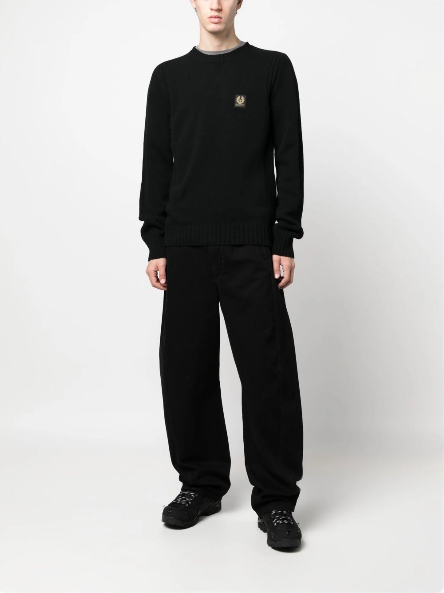 logo-patch wool sweatshirt