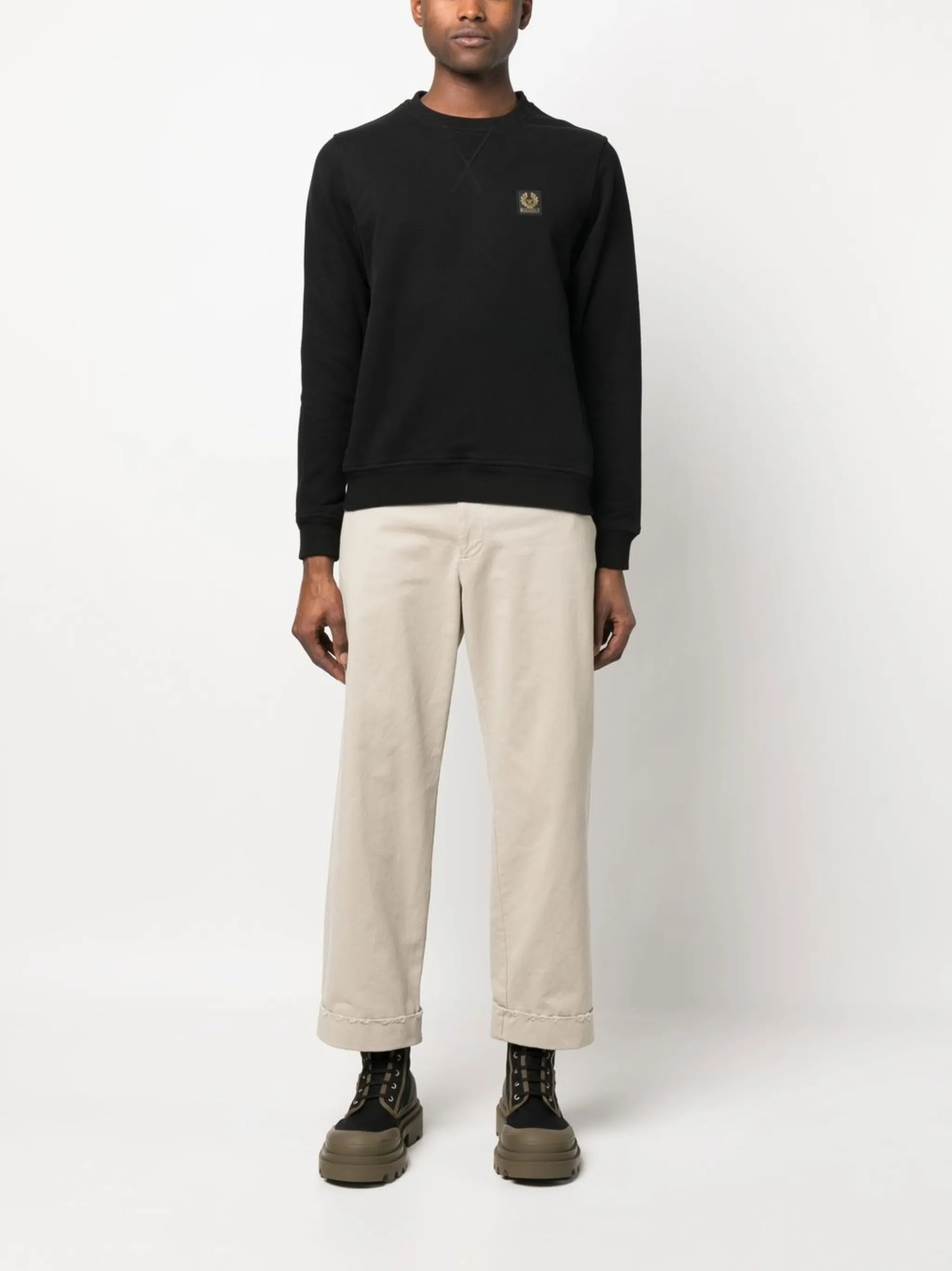 logo-patch cotton sweatshirt