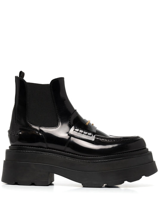 logo-plaque chunky sole boots