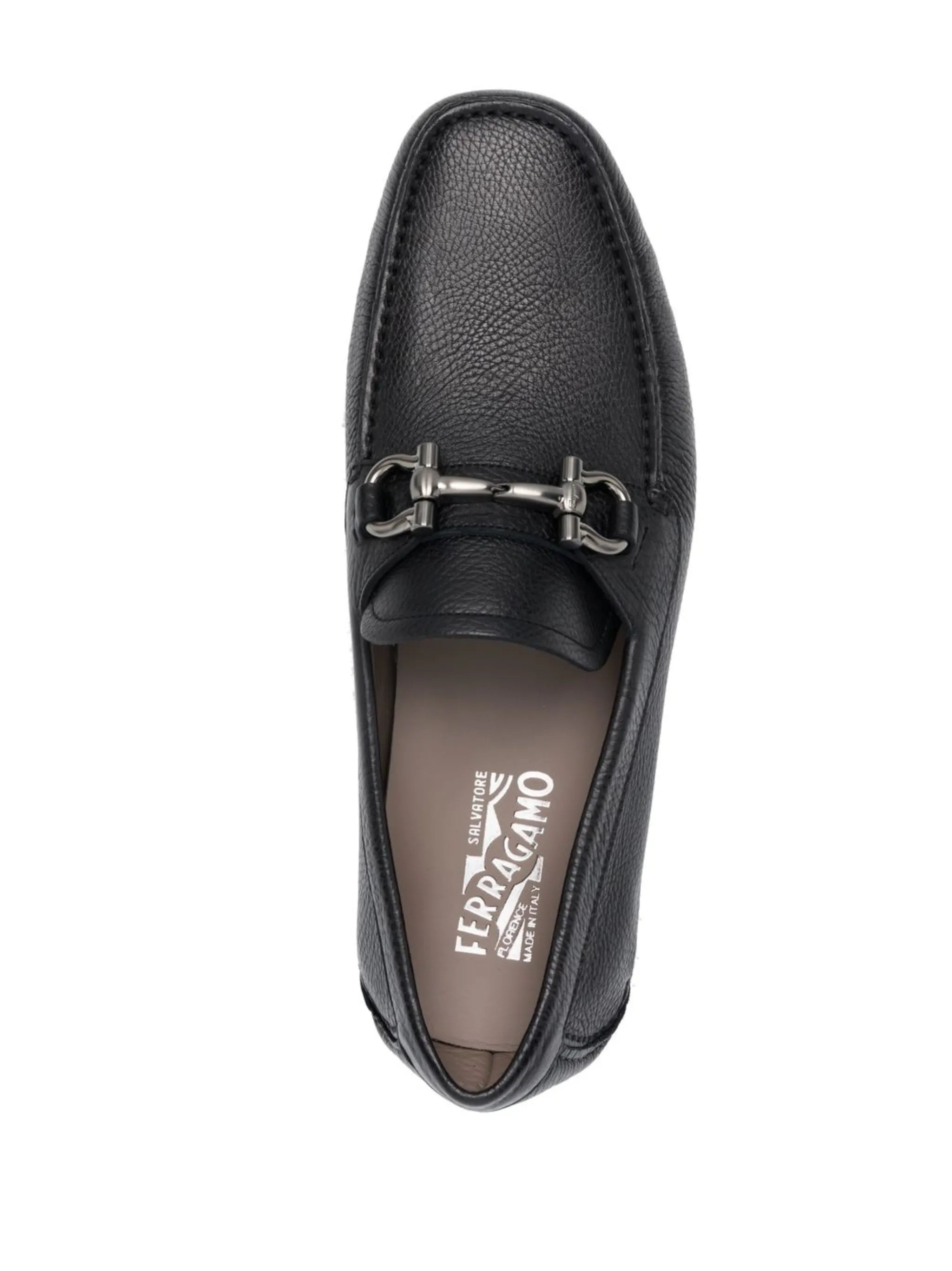 Gancini pebbled-effect loafers