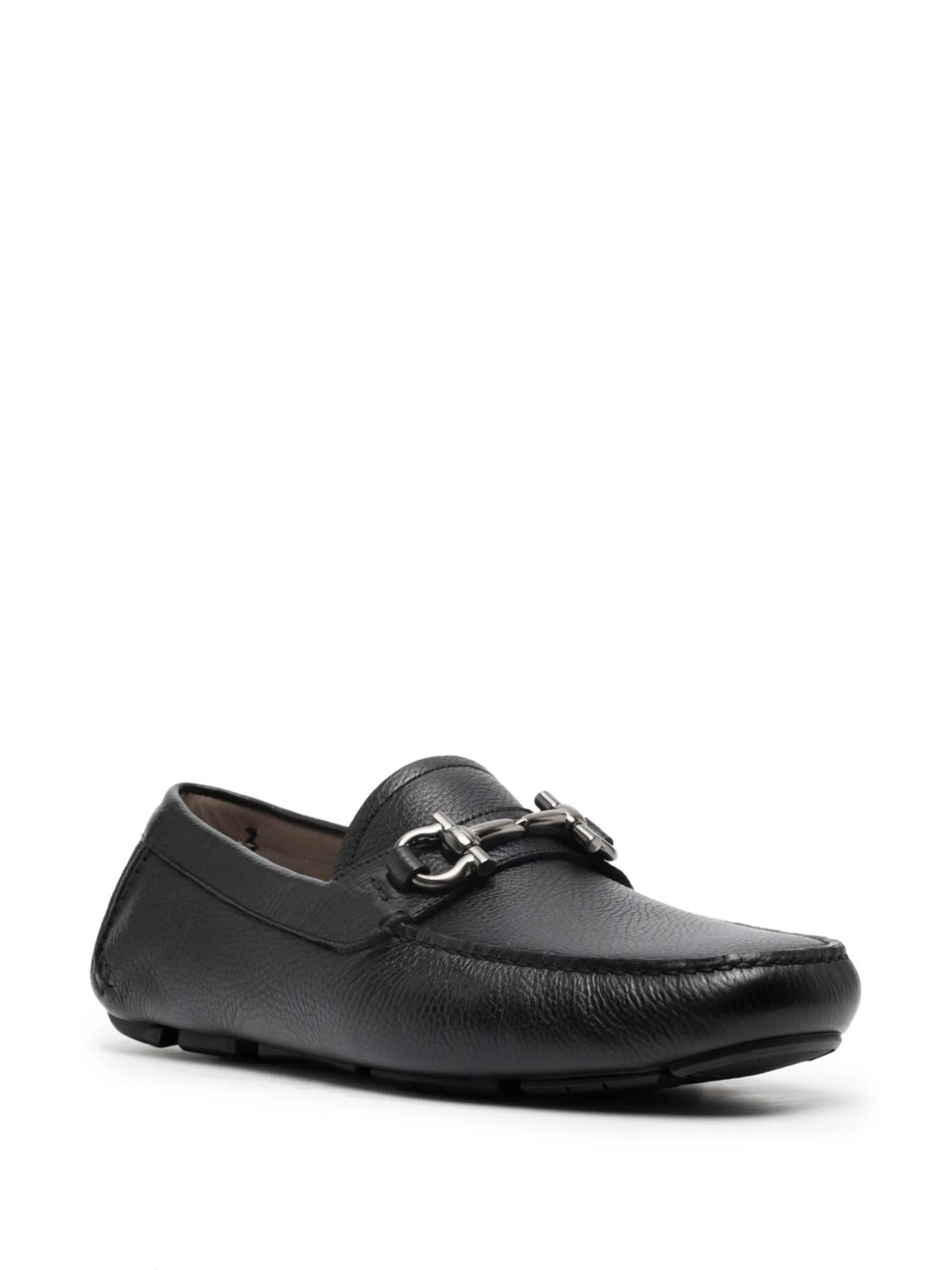 Gancini pebbled-effect loafers