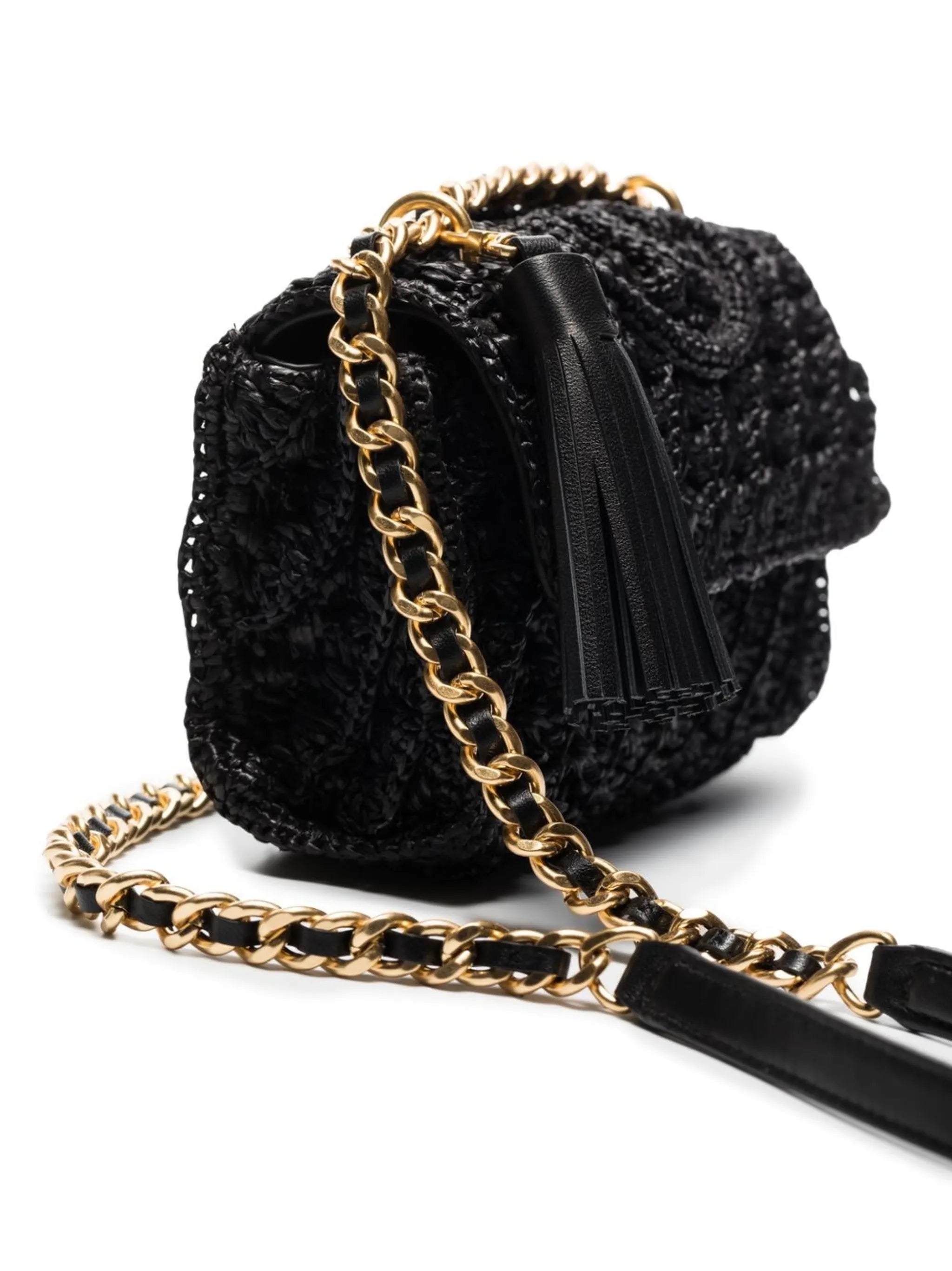 small Fleming raffia shoulder bag