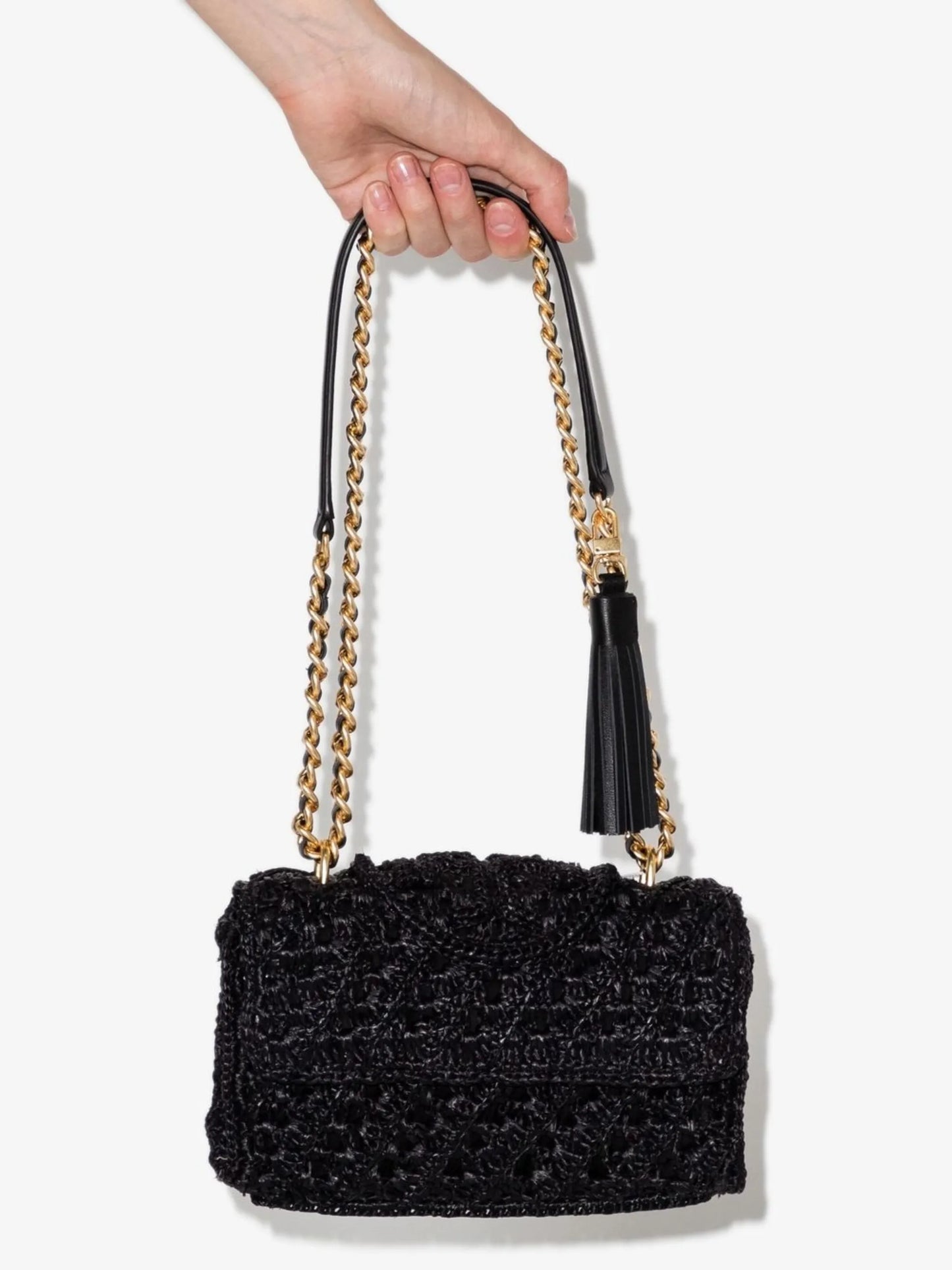small Fleming raffia shoulder bag