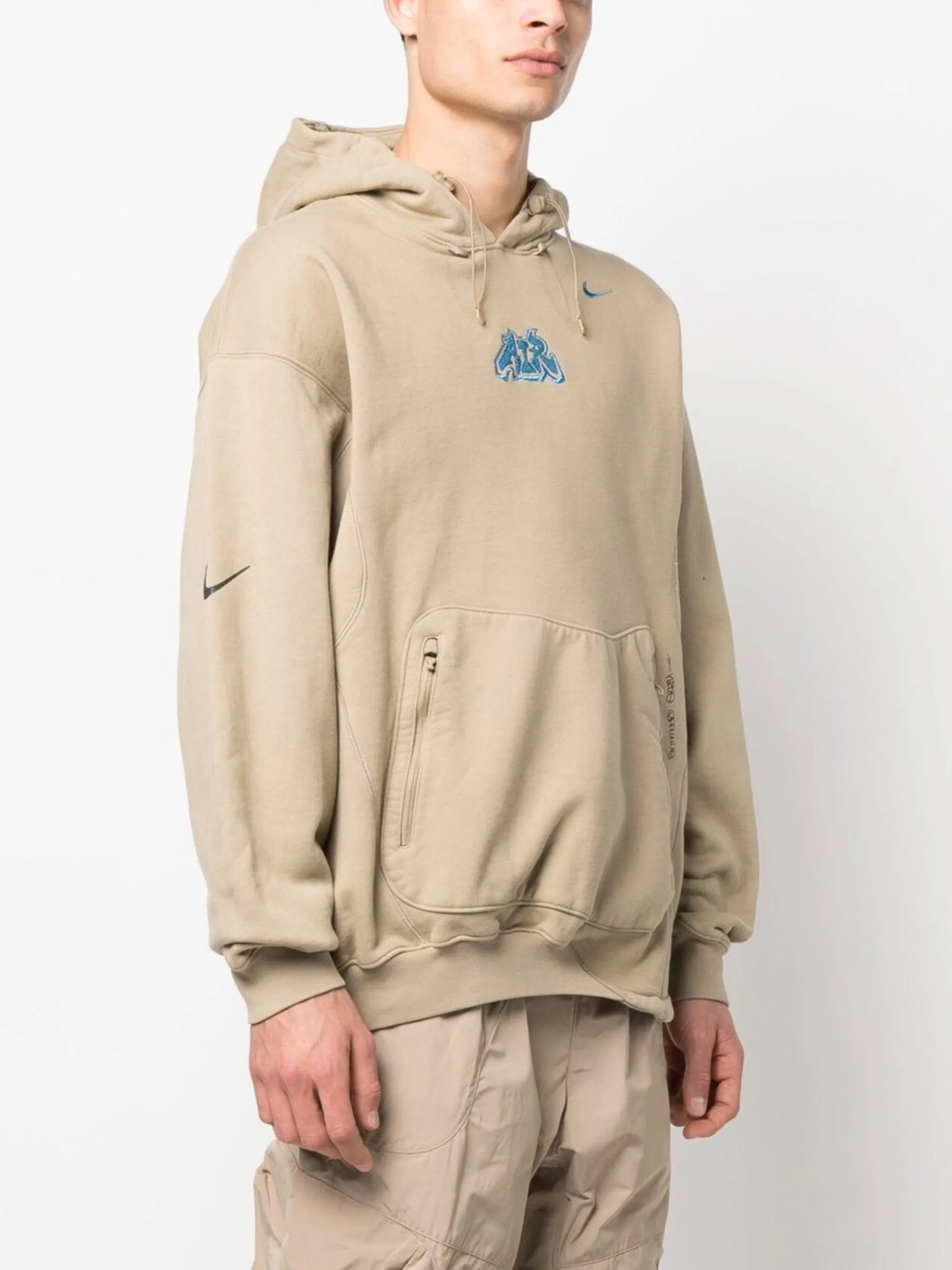 swoosh-logo detail hoodie