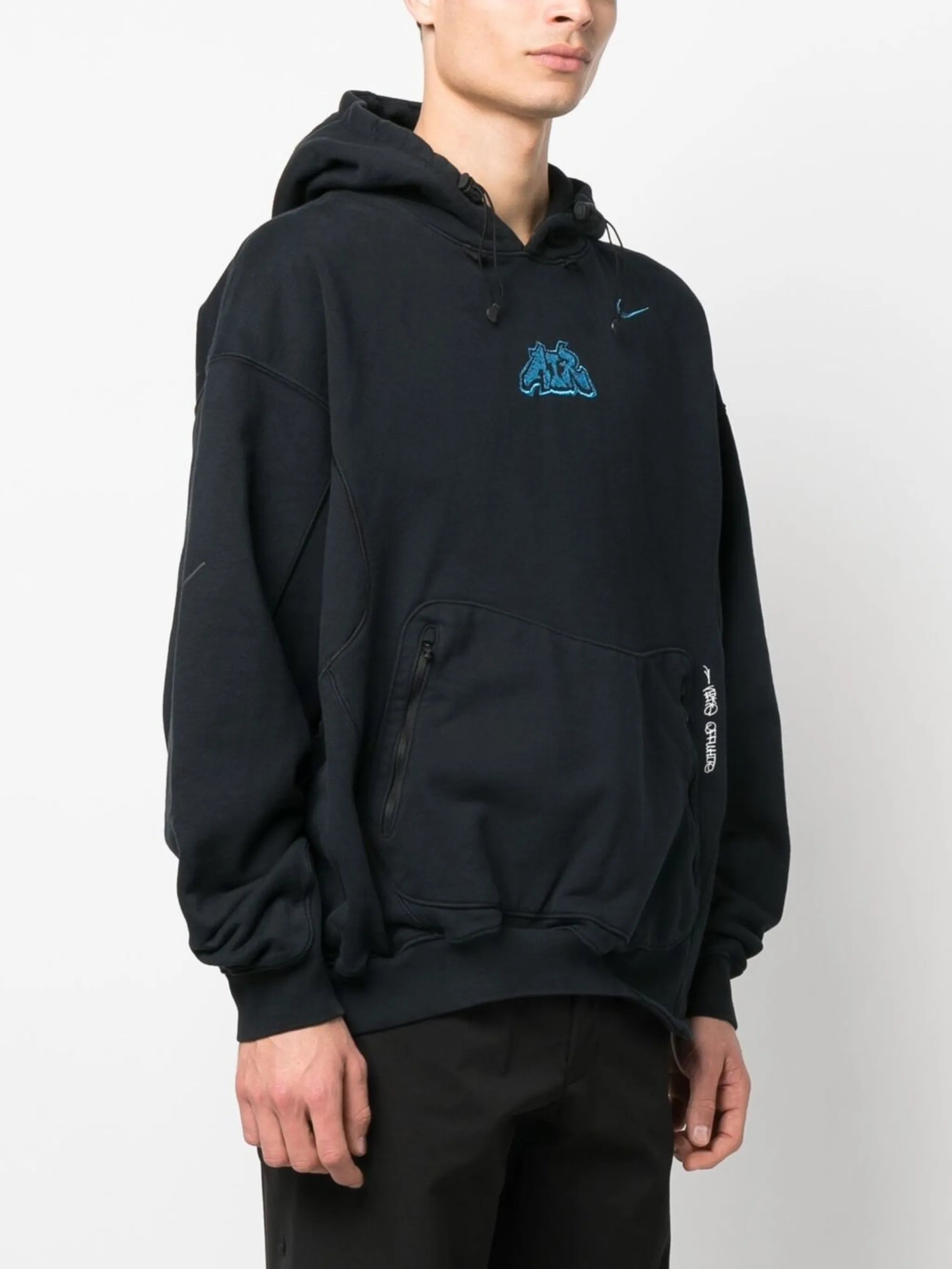 swoosh-logo detail hoodie
