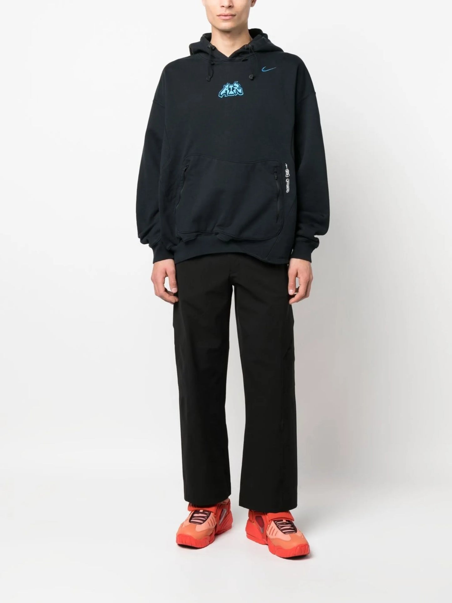swoosh-logo detail hoodie