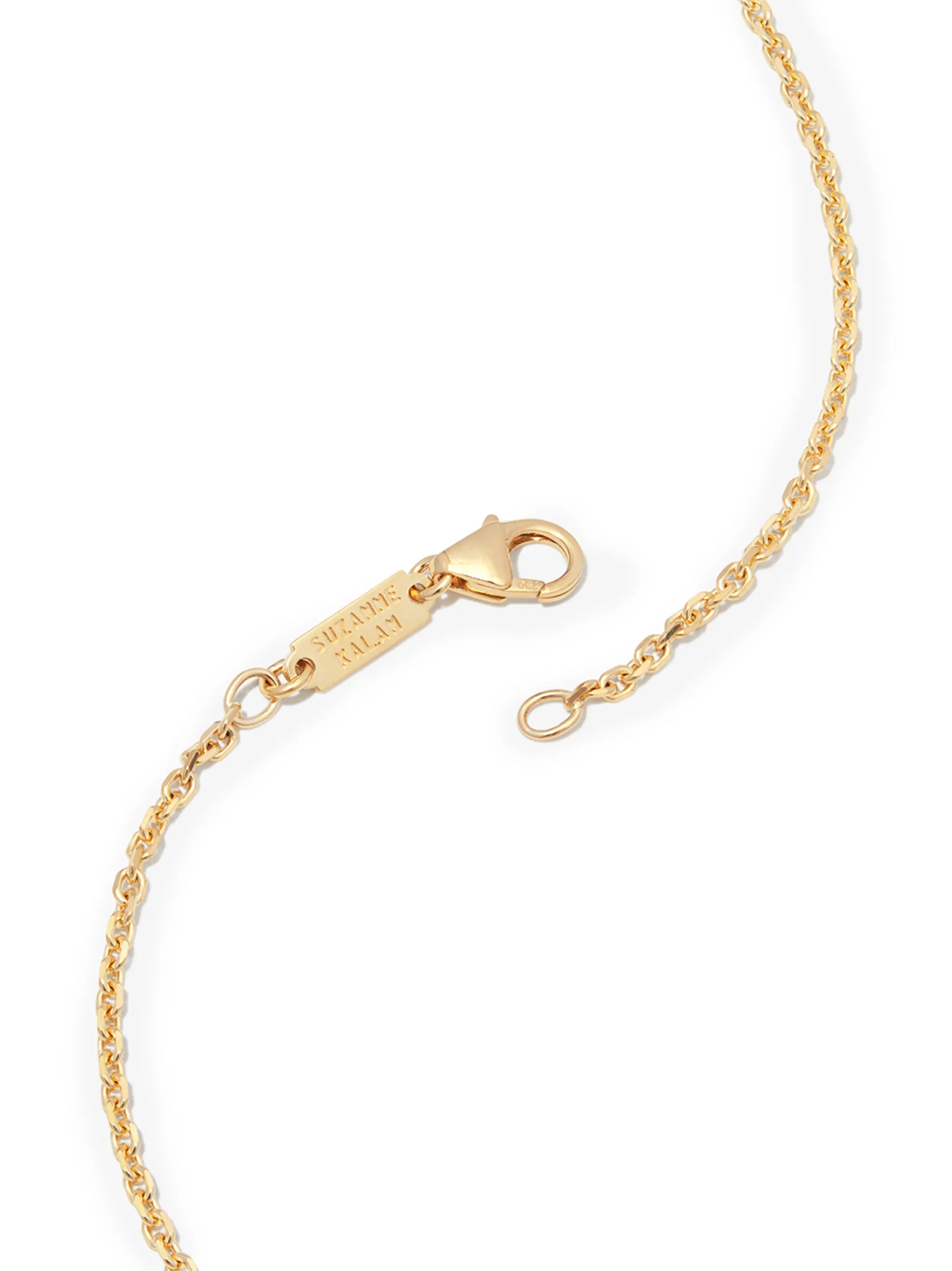 18kt yellow gold Inlay sapphire dog tag pendant necklace