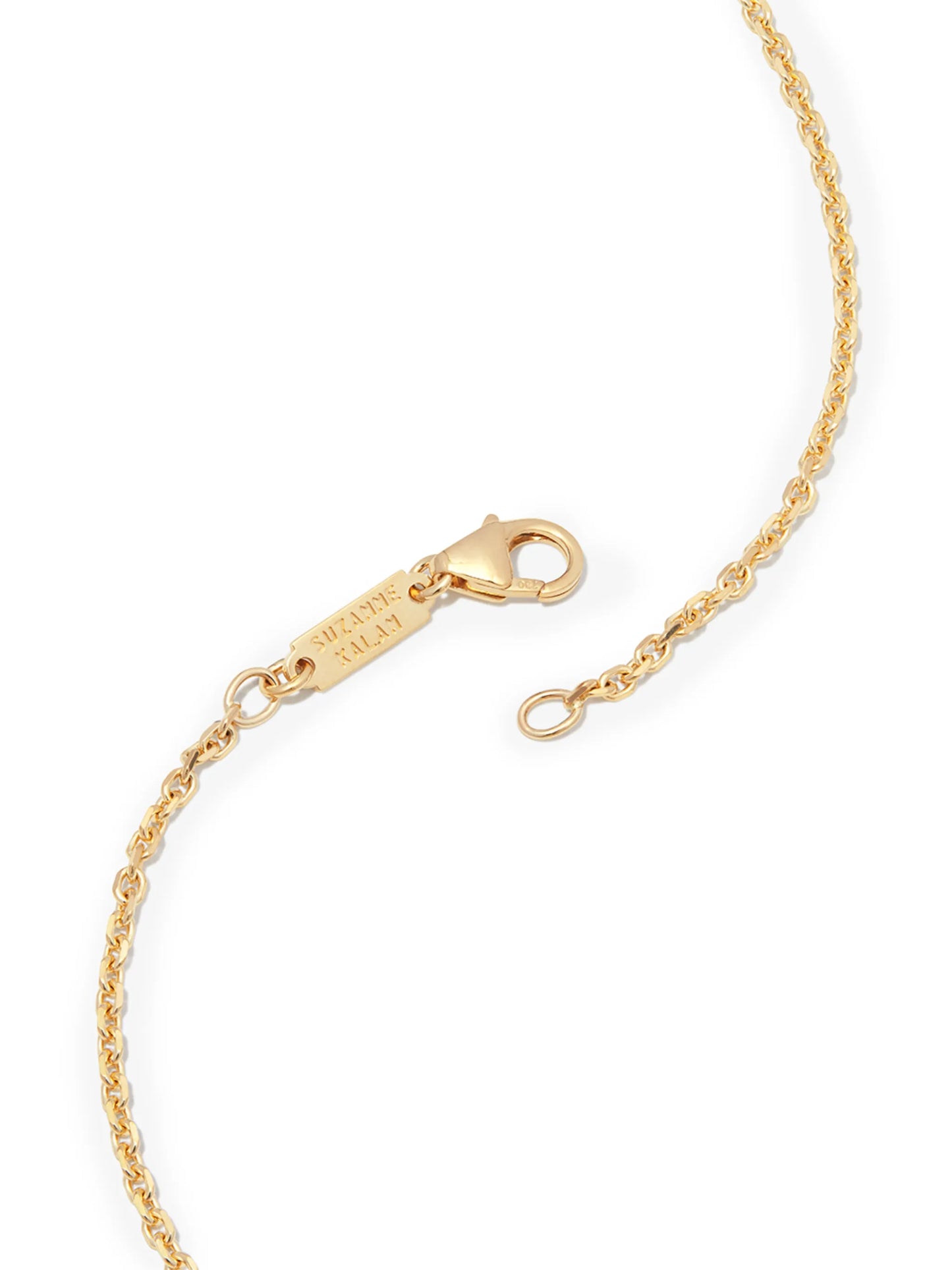 18kt yellow gold Inlay sapphire dog tag pendant necklace