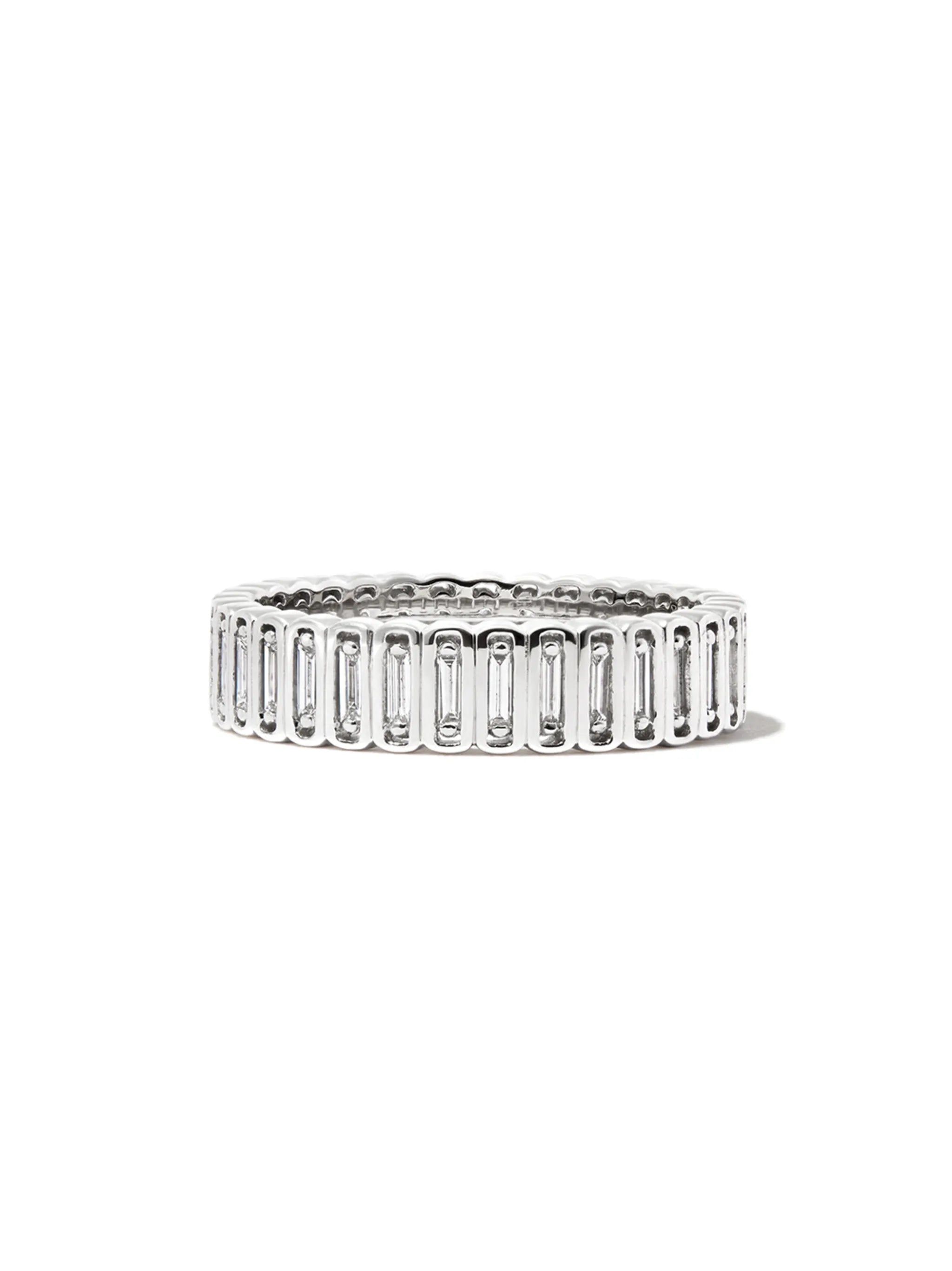 18kt white gold Inlay diamond eternity band ring