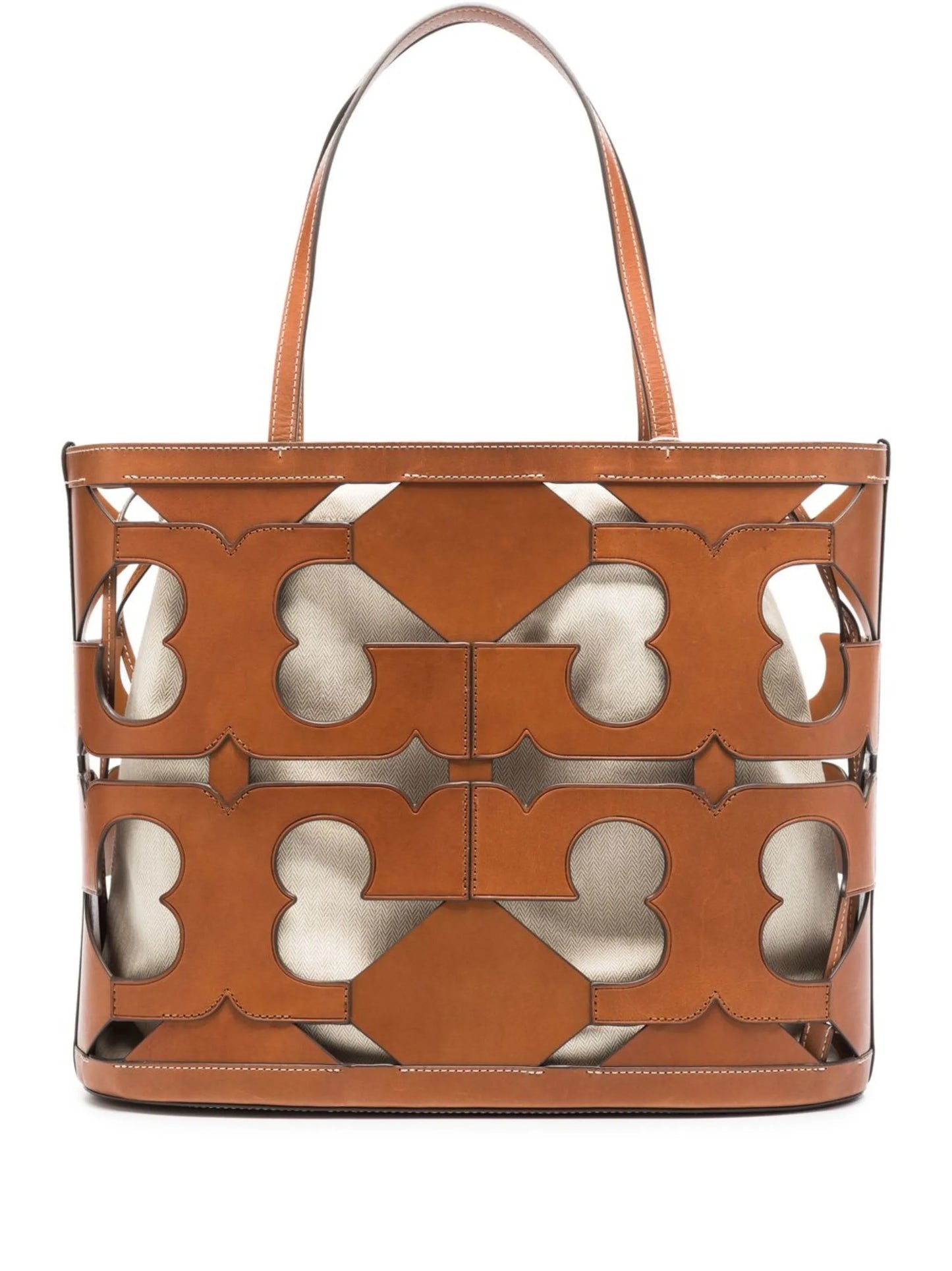 logo cut-out tote bag