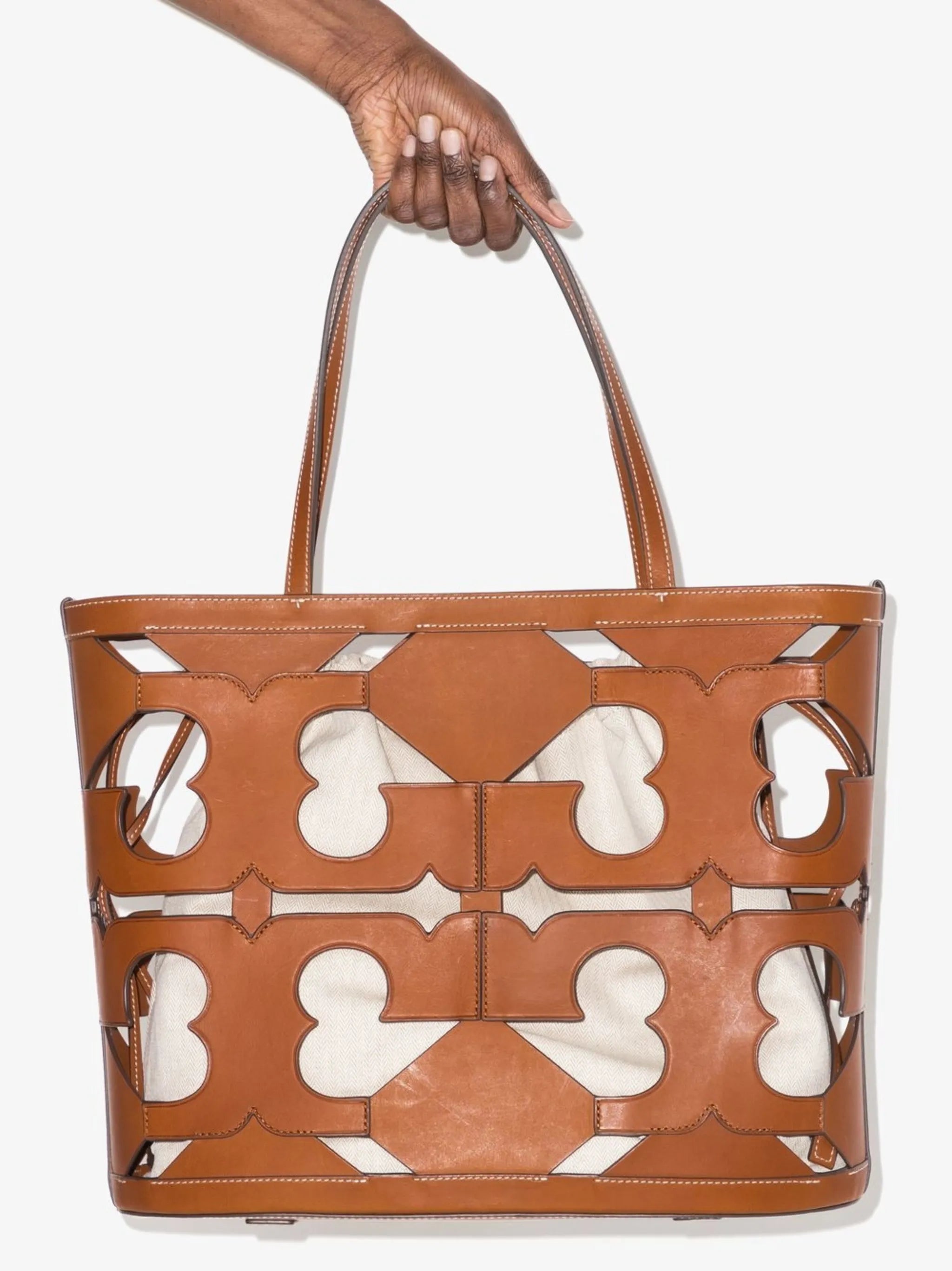 logo cut-out tote bag