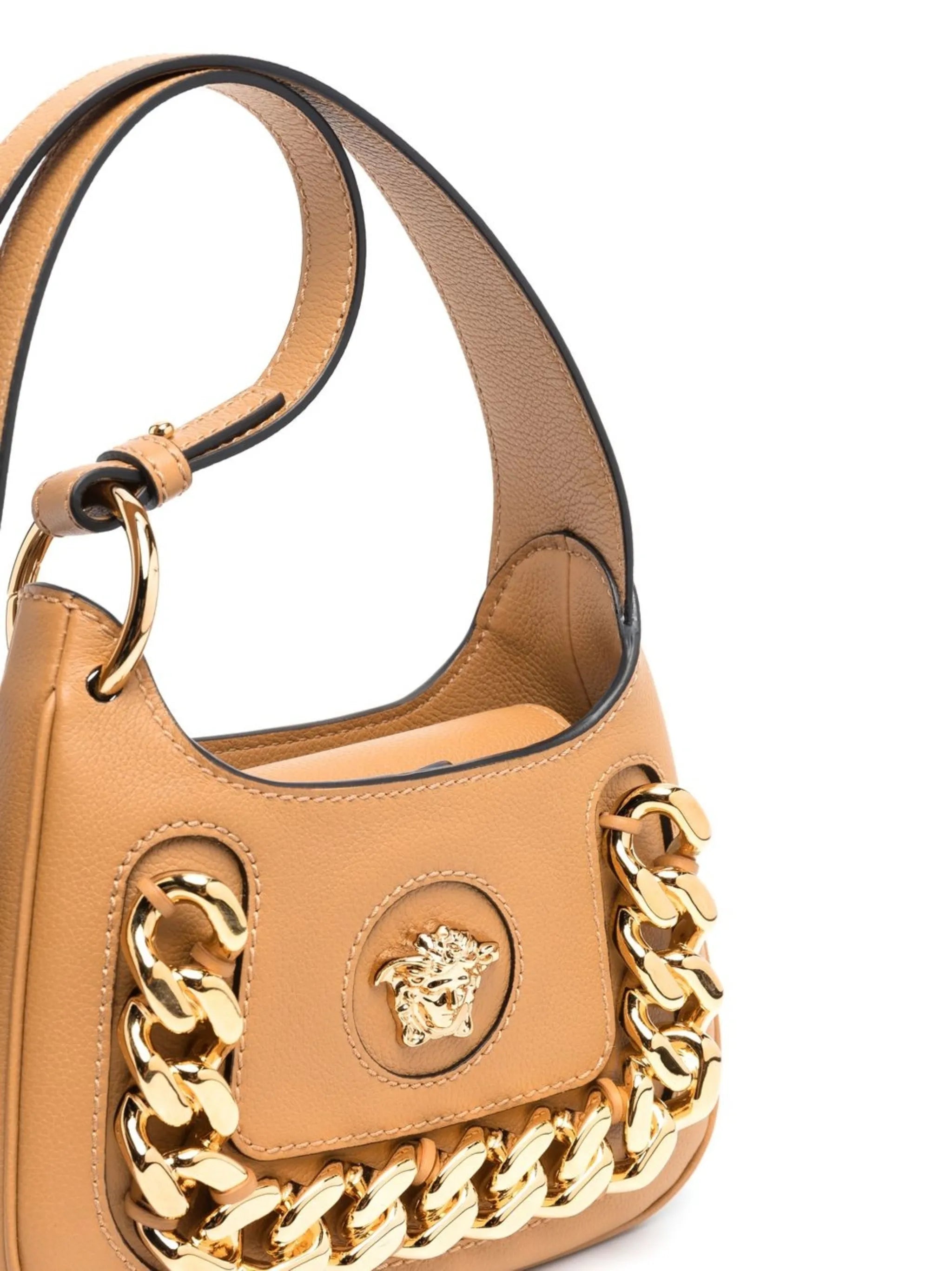 Medusa-head leather shoulder bag