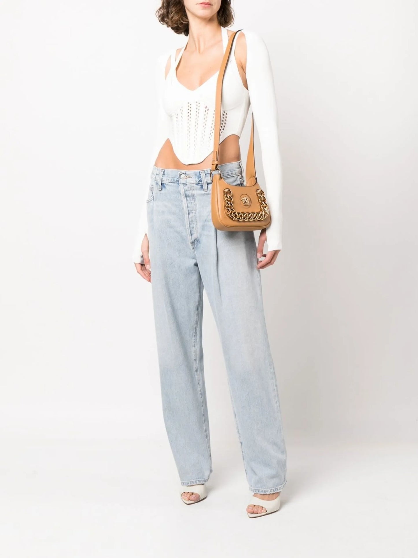 Medusa-head leather shoulder bag