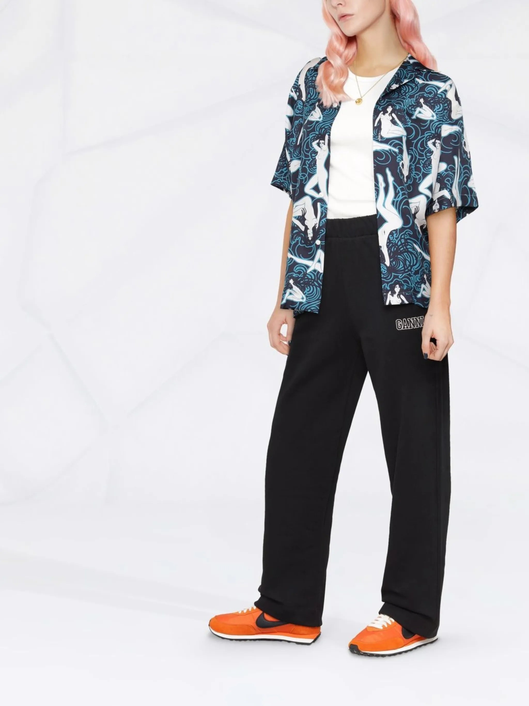 logo-lettering track pants