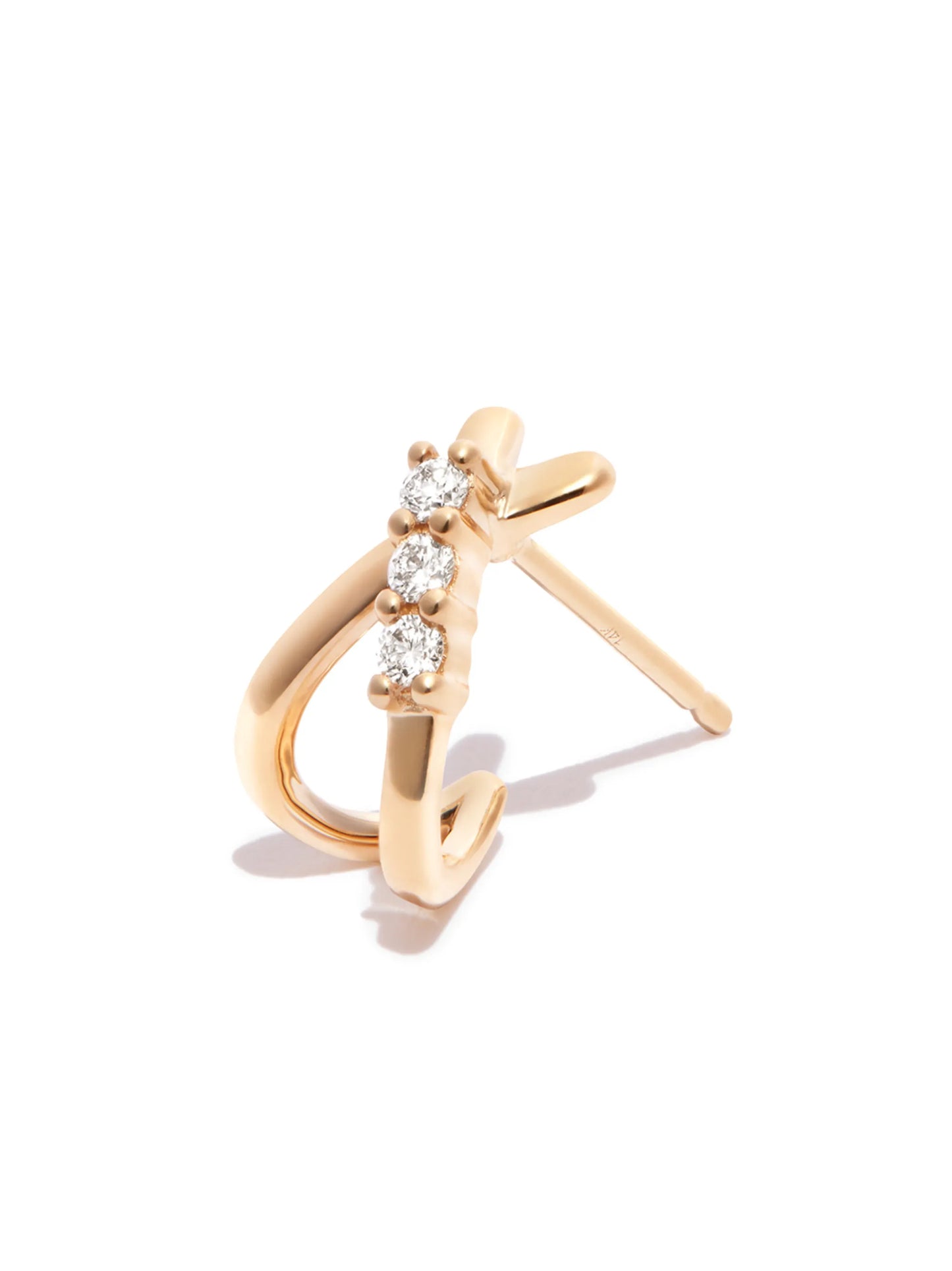 14kt yellow gold Ava Bea diamond huggie earrings