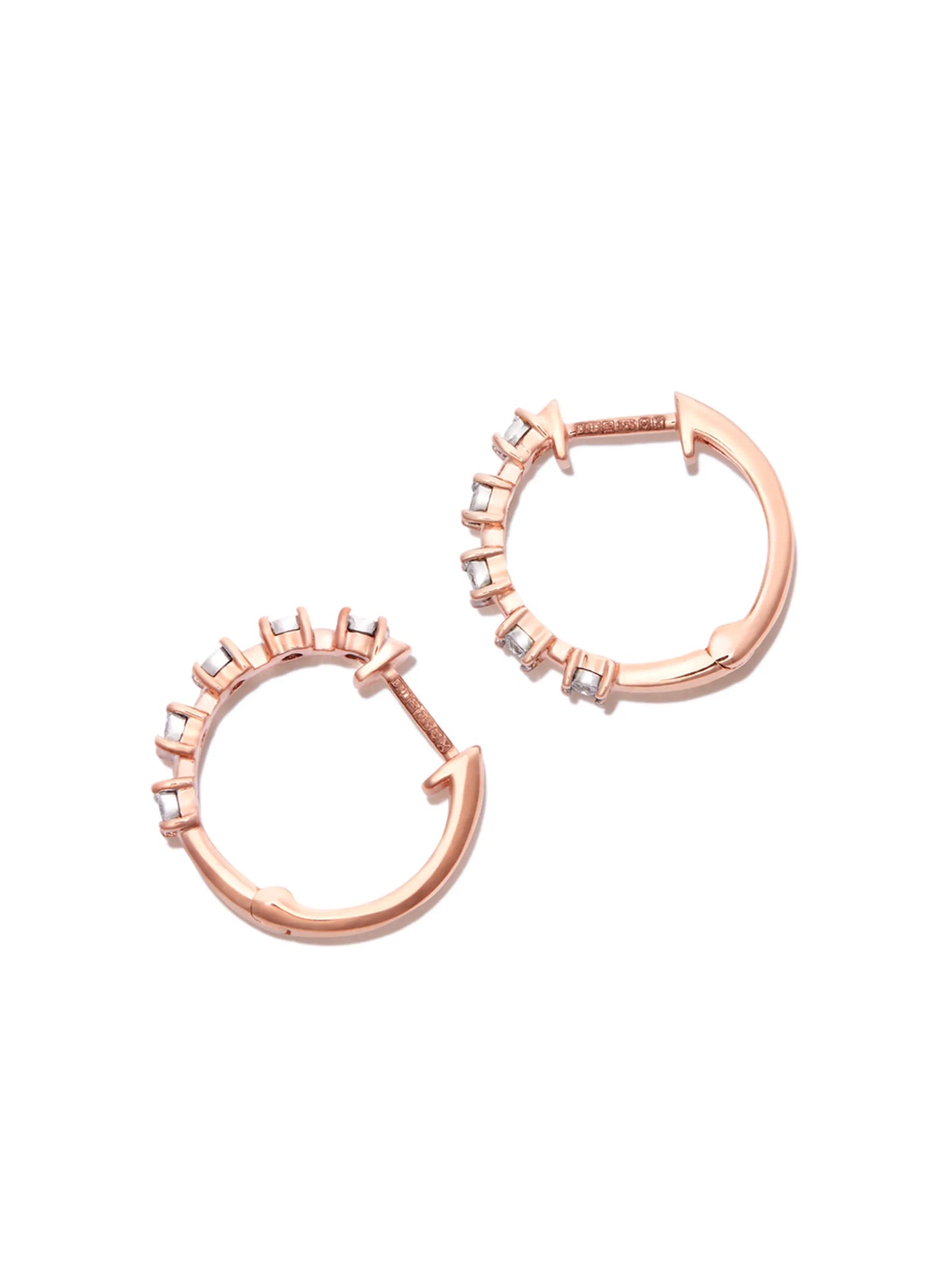 14kt rose gold Ava Bea interval diamond hoop earrings