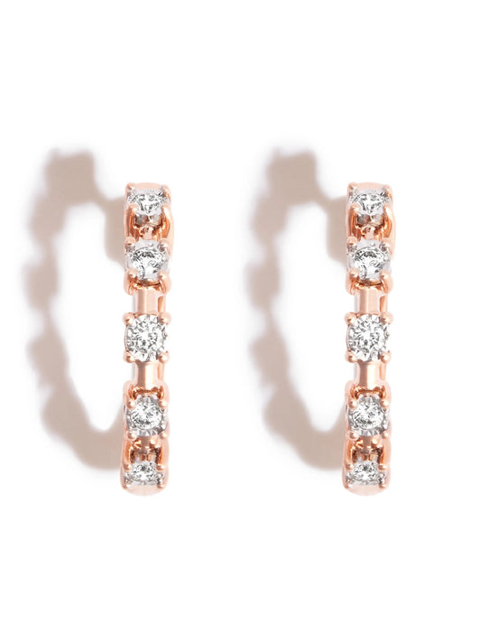 14kt rose gold Ava Bea interval diamond hoop earrings
