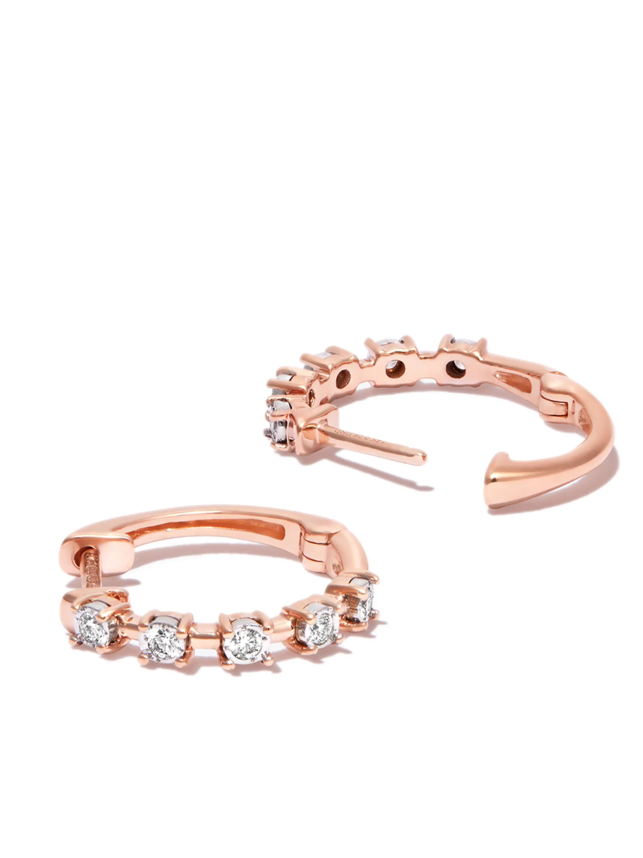14kt rose gold Ava Bea interval diamond hoop earrings