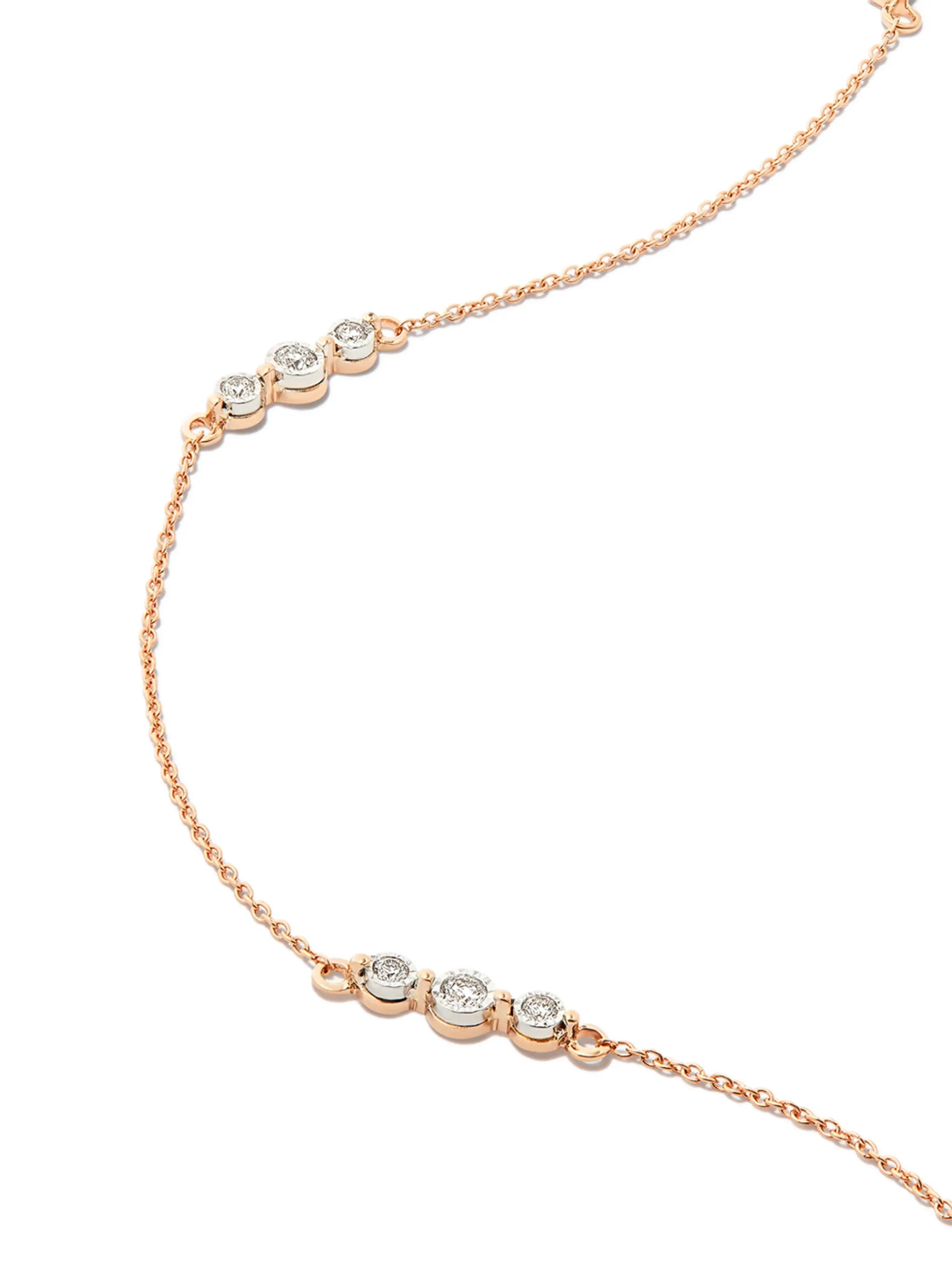 14kt rose gold Ava Bea Trio station diamond bracelet