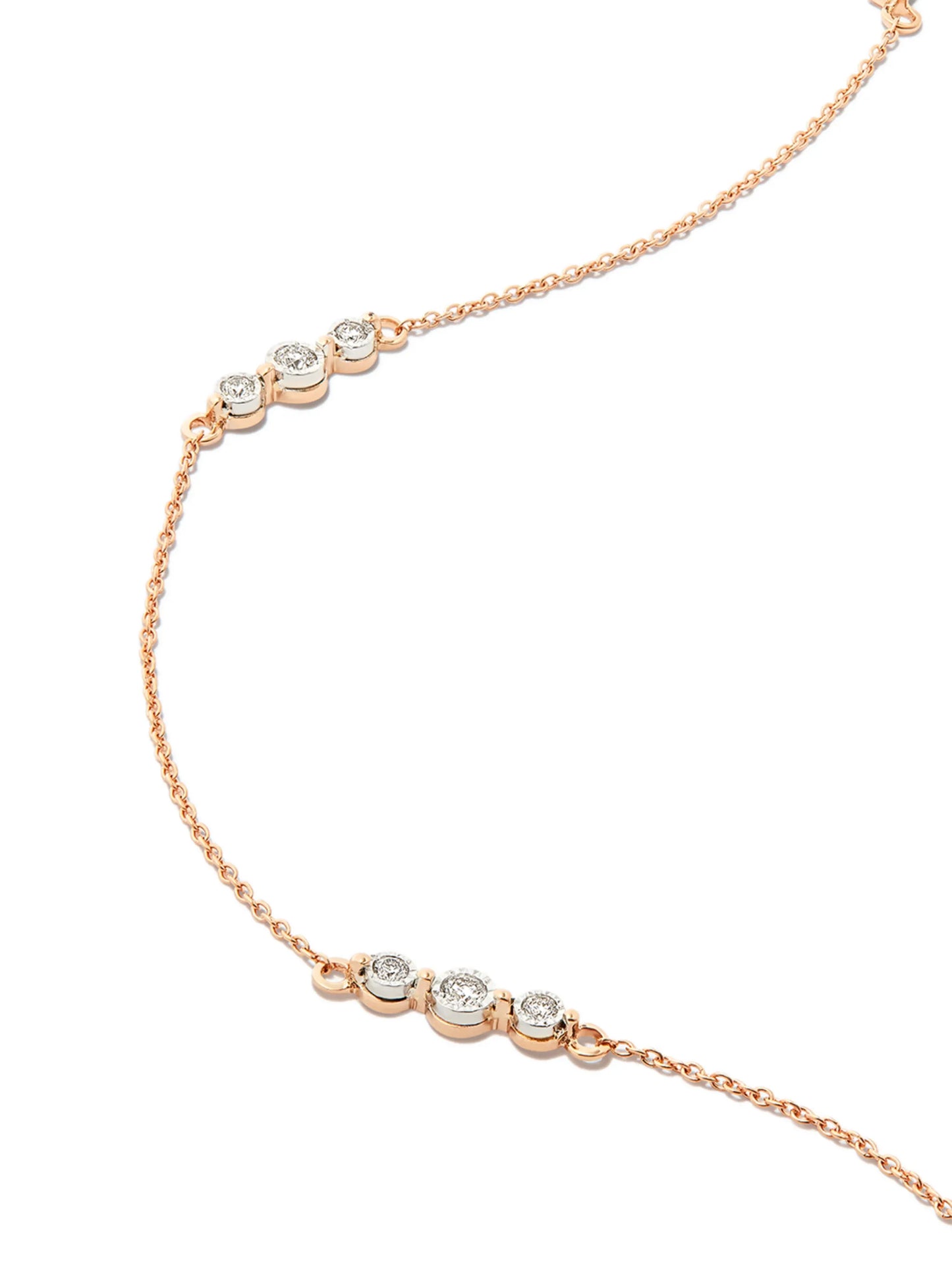 14kt rose gold Ava Bea Trio station diamond bracelet