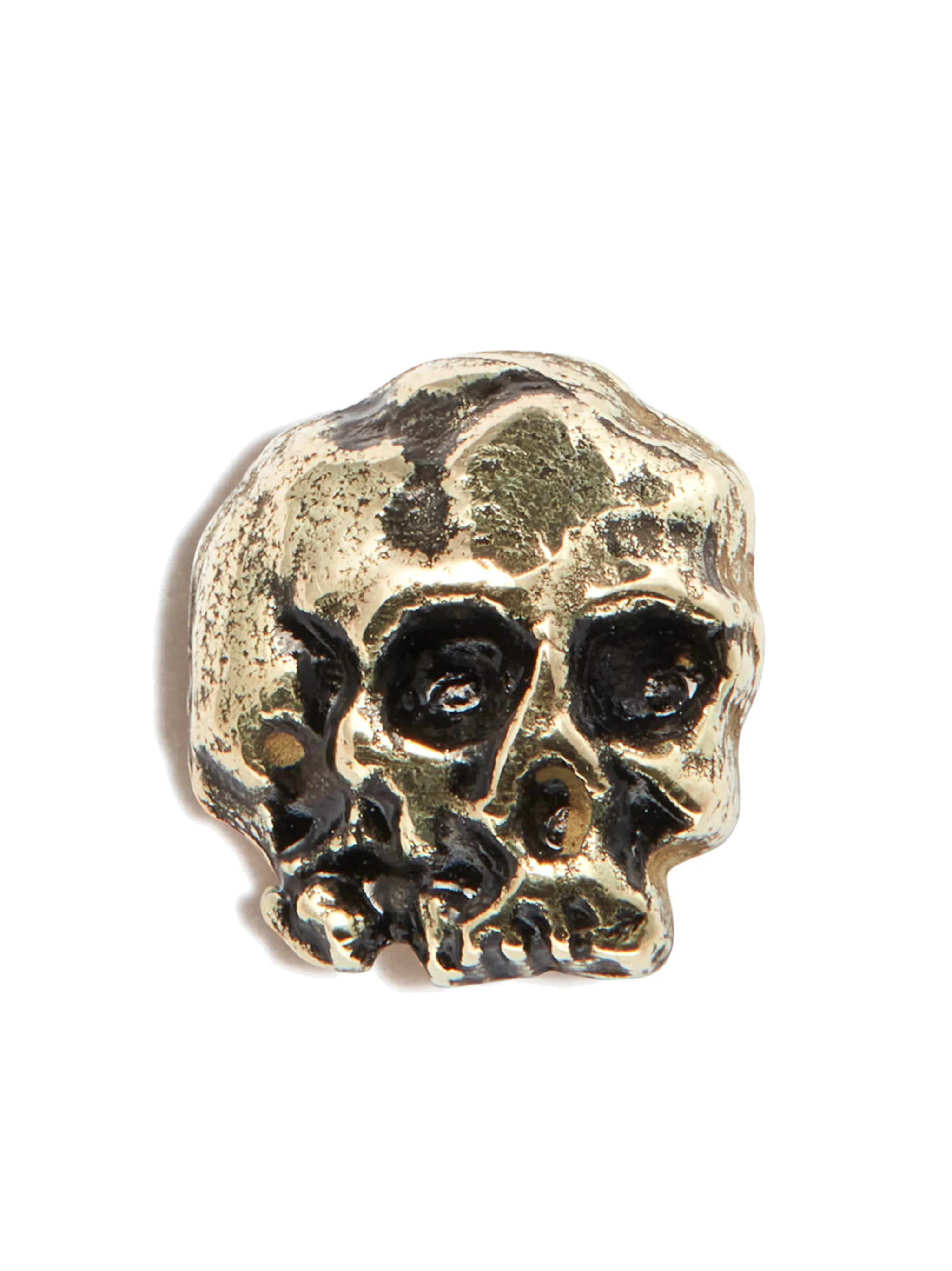 14kt yellow gold skull earring