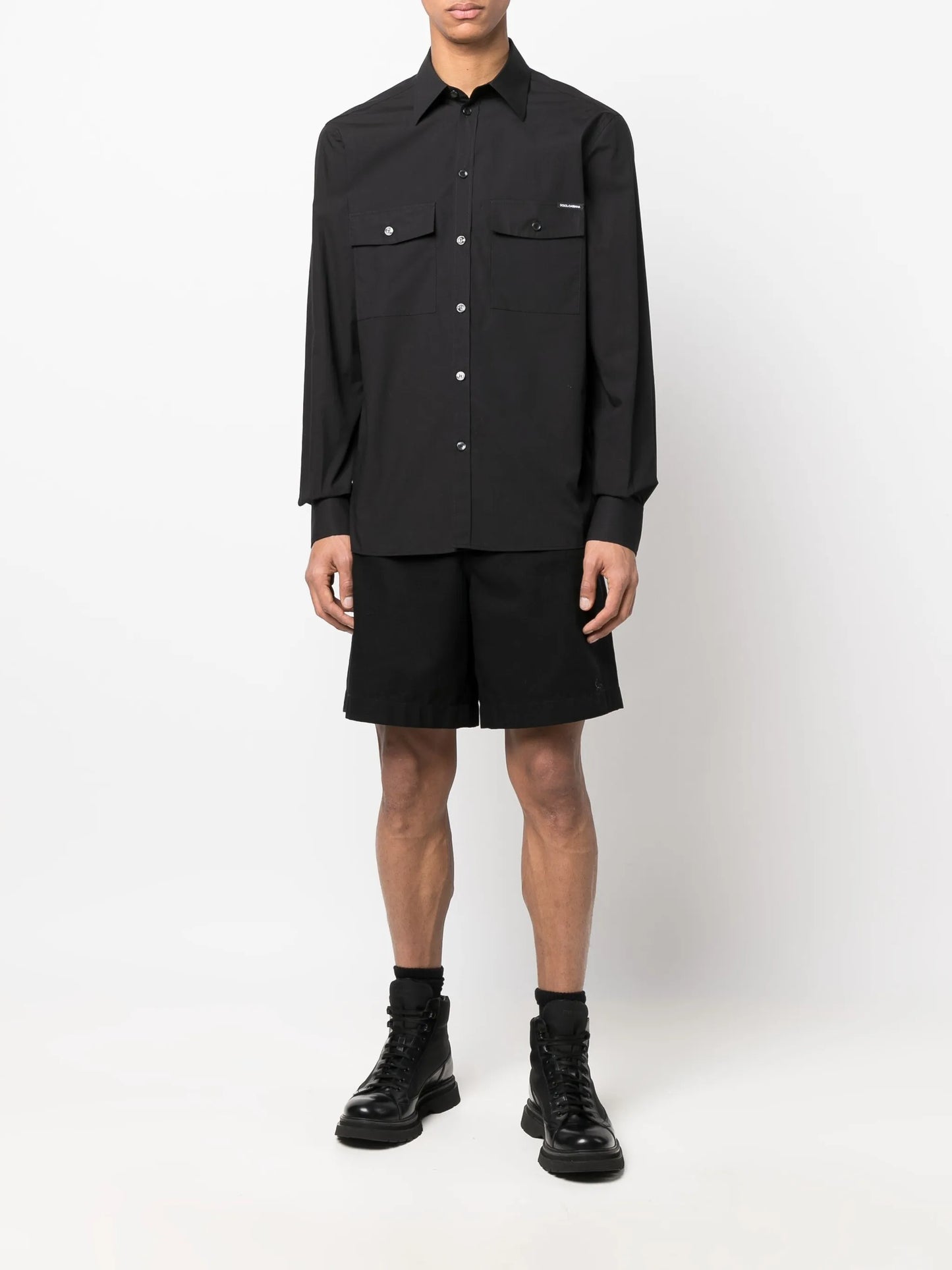 logo-patch long-sleeve shirt