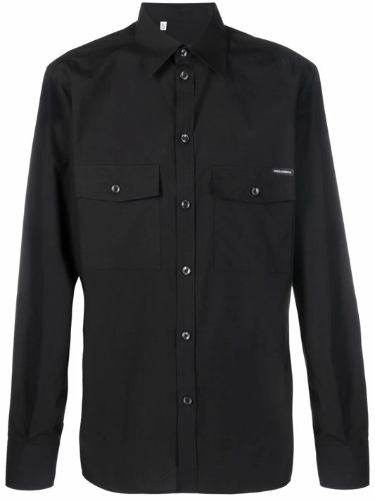 logo-patch long-sleeve shirt