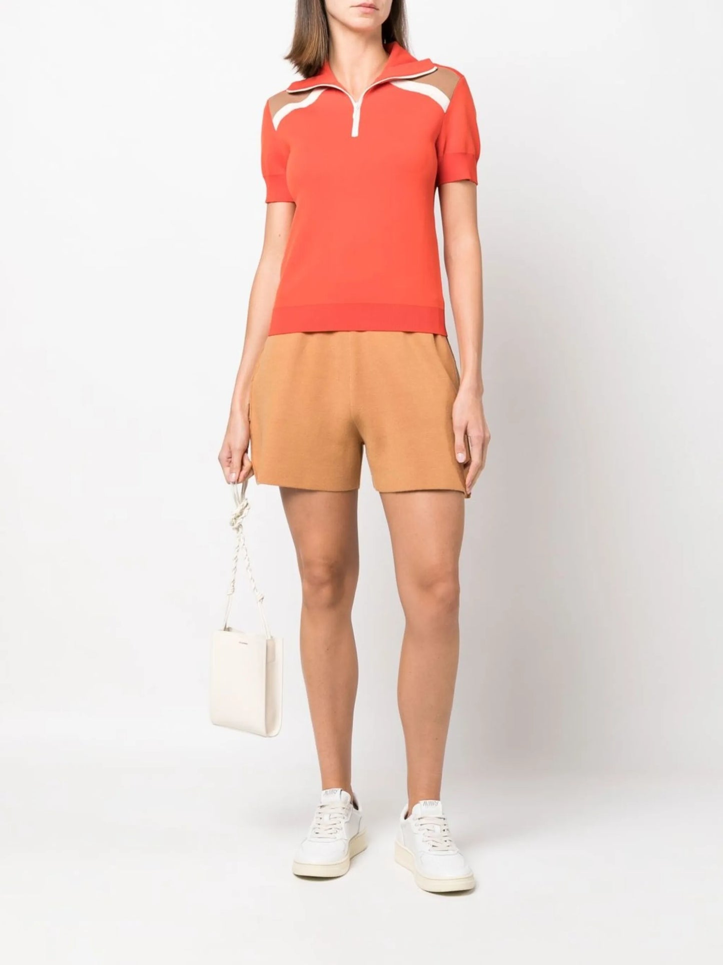 knitted half-zip polo shirt