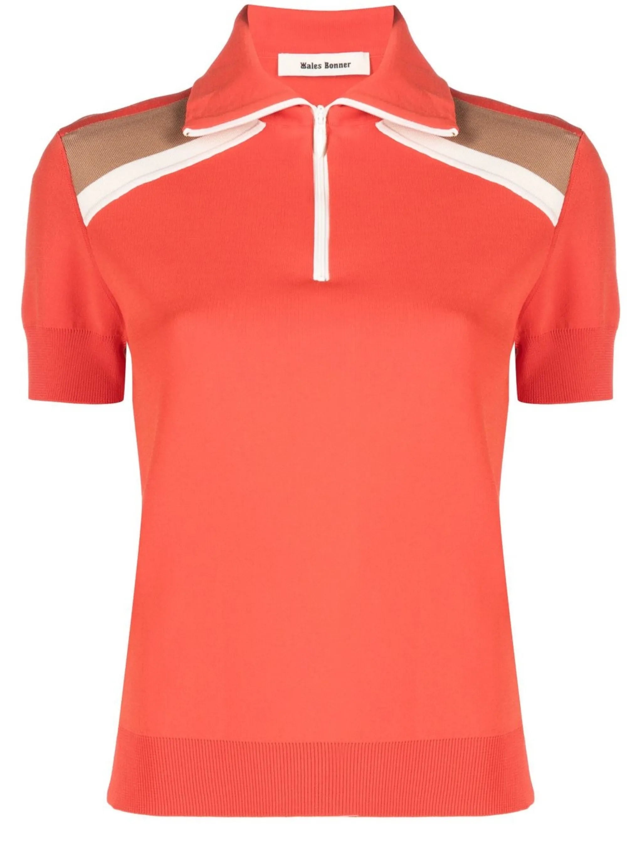 knitted half-zip polo shirt