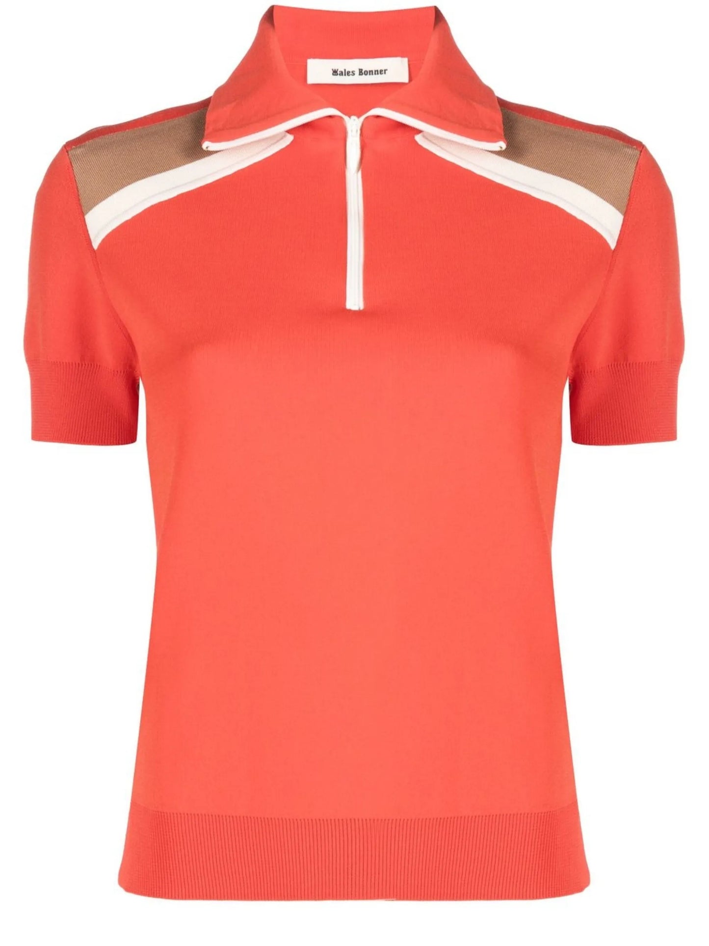 knitted half-zip polo shirt