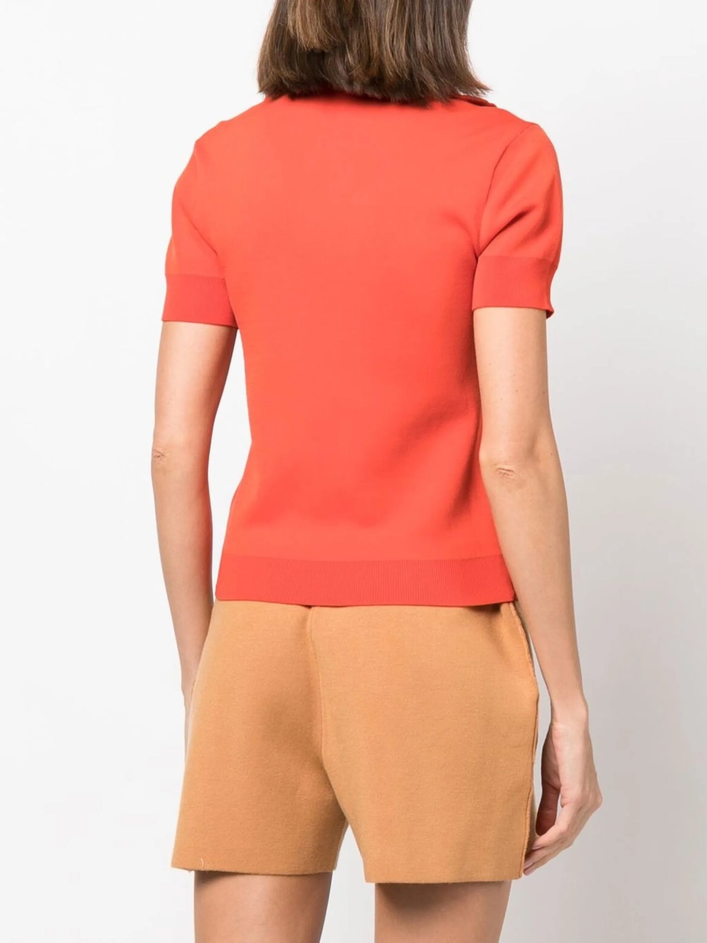 knitted half-zip polo shirt