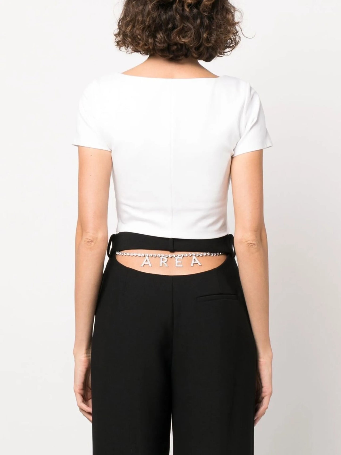 crystal-embellished cropped T-shirt