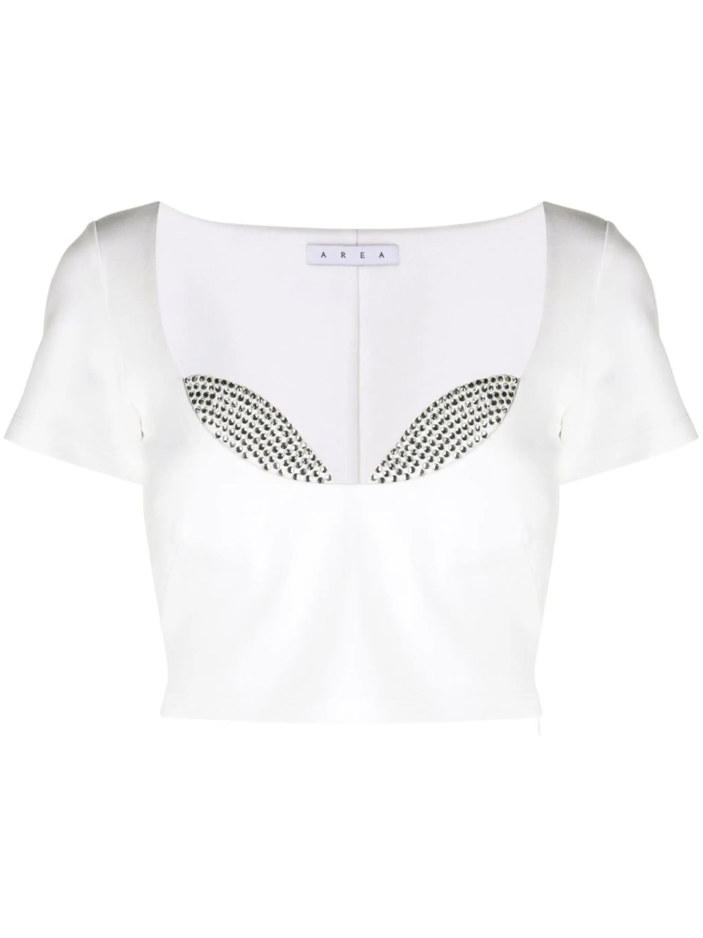 crystal-embellished cropped T-shirt