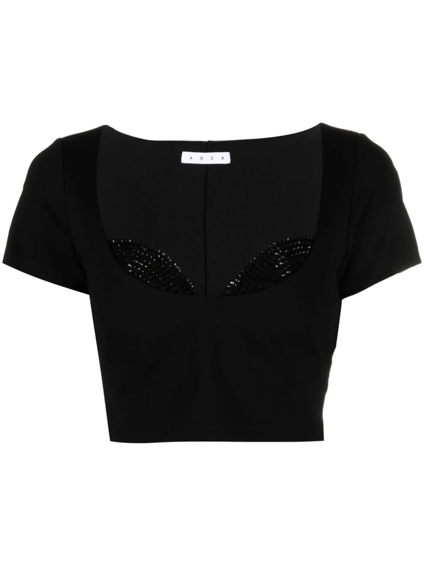 crystal-embellished cropped T-shirt